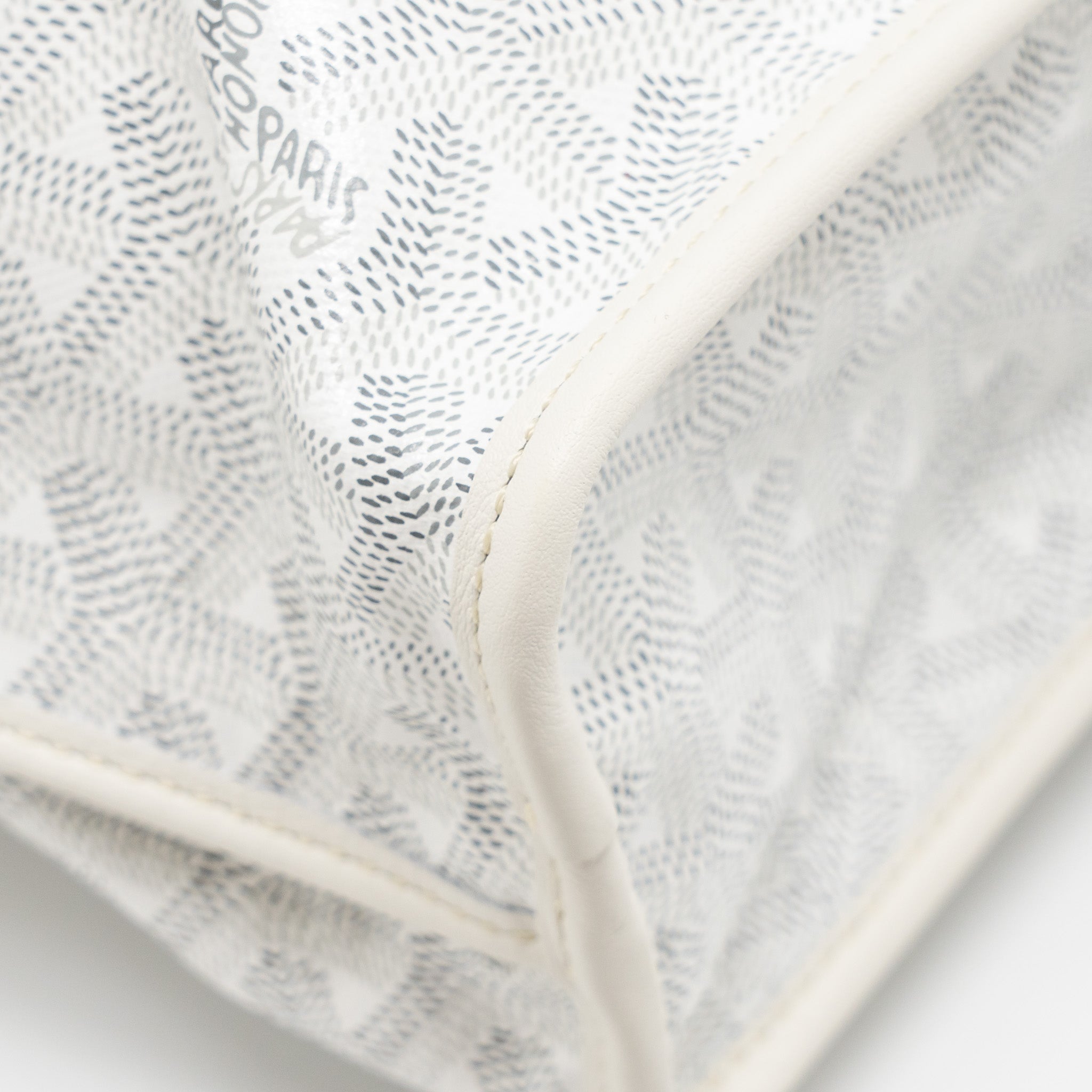 GOYARD MINI ANJOU TOTE BAG GOYARDINE CANVAS/LEATHER WHITE SHW