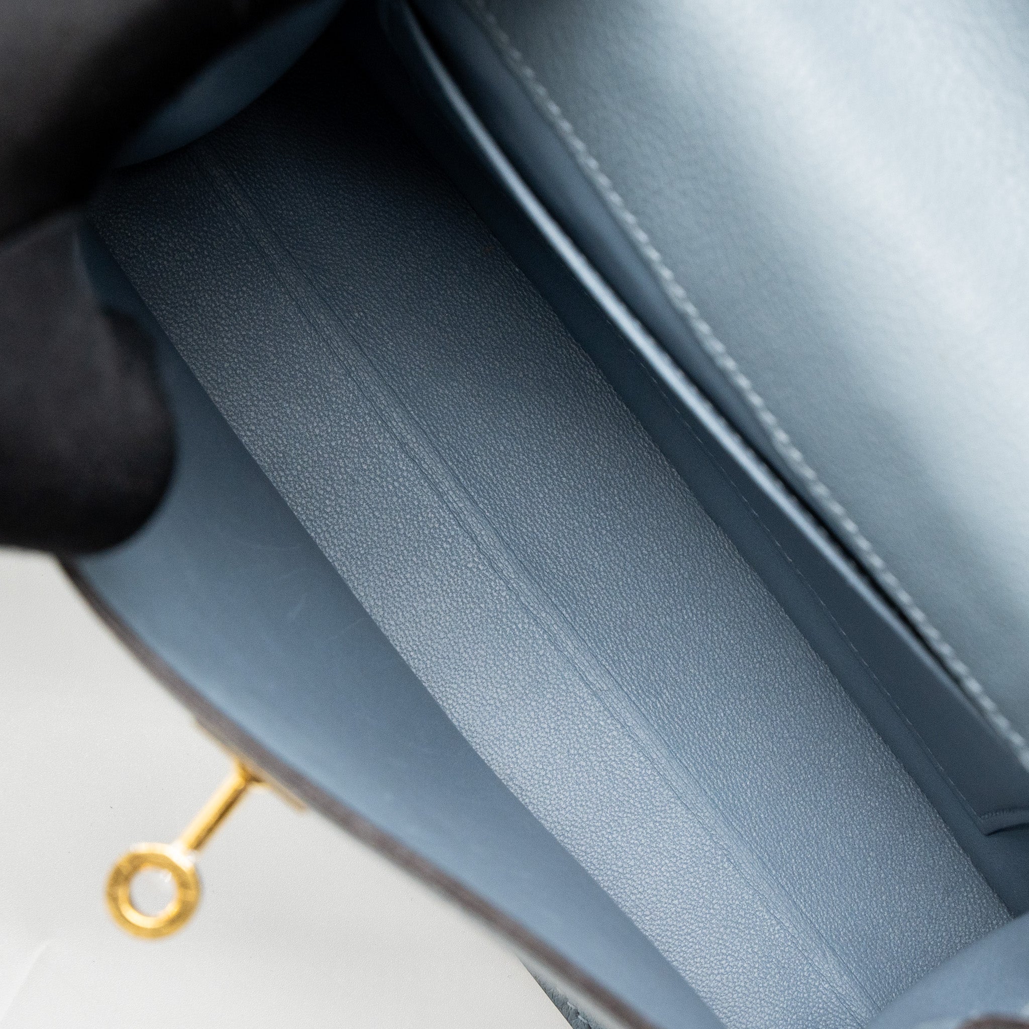 HERMES KELLY DANES EVERCOLOR J7 BLUE LIN GHW