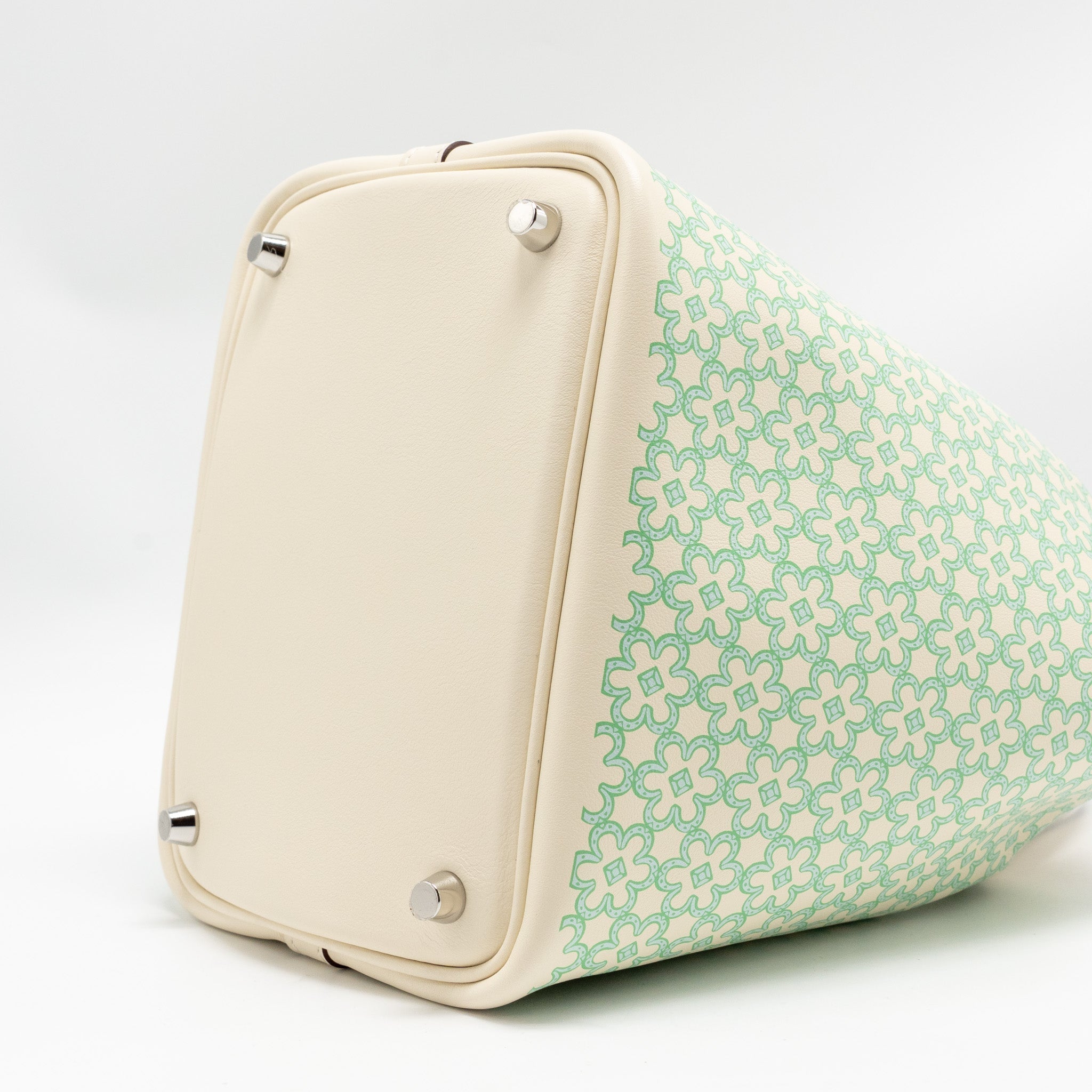 HERMES LUCKY DAISY PICOTIN 18 LOCK BAG SWIFT NATA/VERT/BLANC SHW