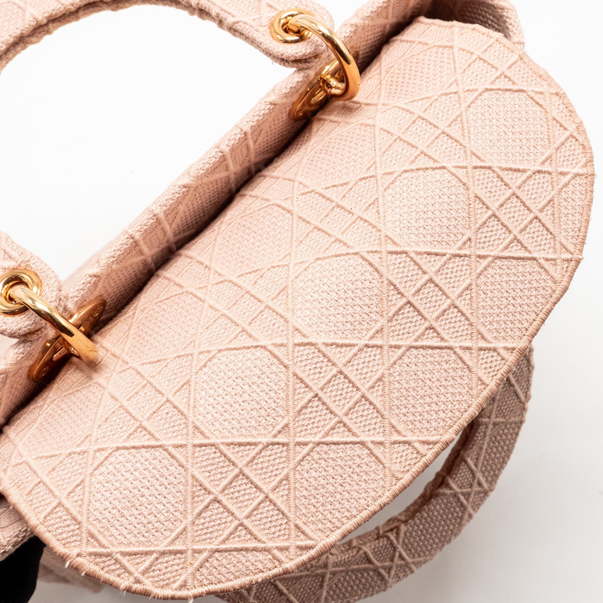 DIOR MEDIUM LADY D-LITE BAG CANNAGE EMBROIDERY ROSEWOOD RGHW