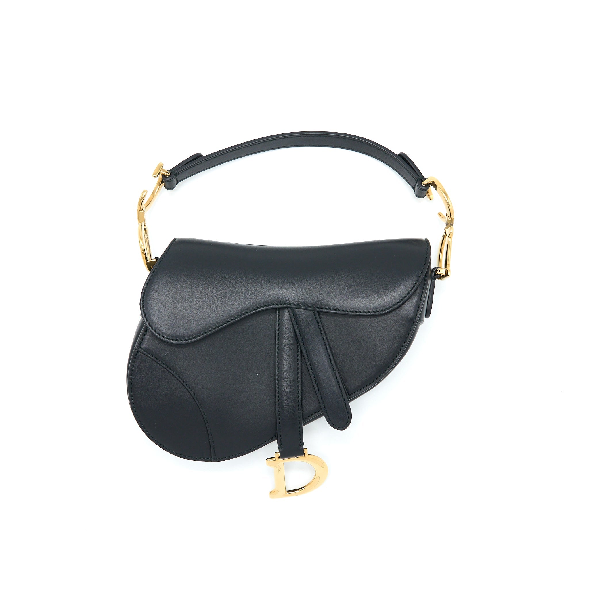 DIOR MINI SADDLE BAG CALFSKIN BLACK GHW