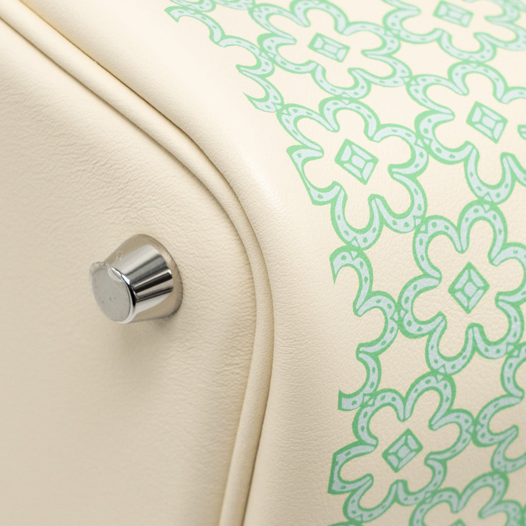 HERMES LUCKY DAISY PICOTIN 18 LOCK BAG SWIFT NATA/VERT/BLANC SHW