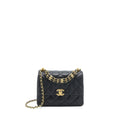 CHANEL 22K COCO FIRST FLAP BAG GRAINED CALFSKIN BLACK GHW(MICROCHIP)
