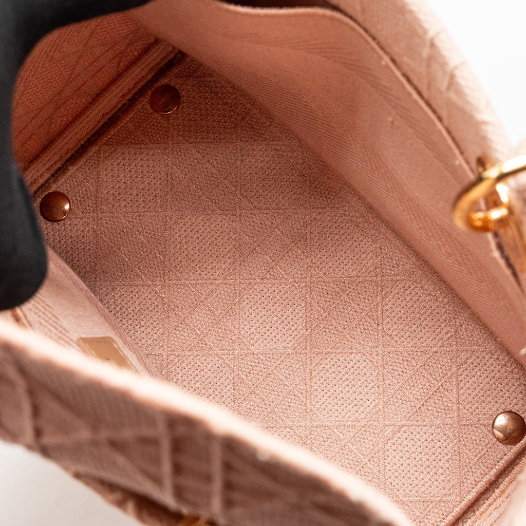 DIOR MEDIUM LADY D-LITE BAG CANNAGE EMBROIDERY ROSEWOOD RGHW