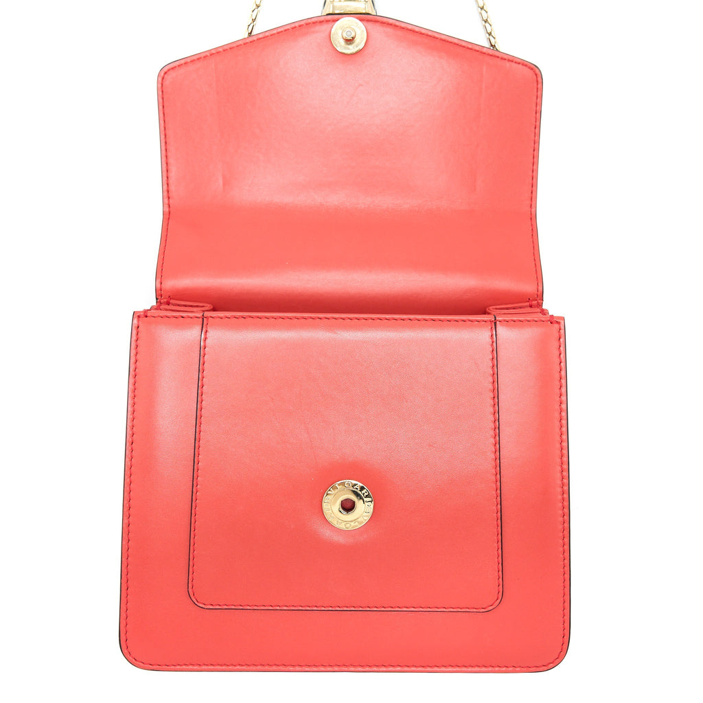 BVLGARI SERPENTI FOREVER TOP HANDLE BAG CALFKSIN ORANGE RED LGHW