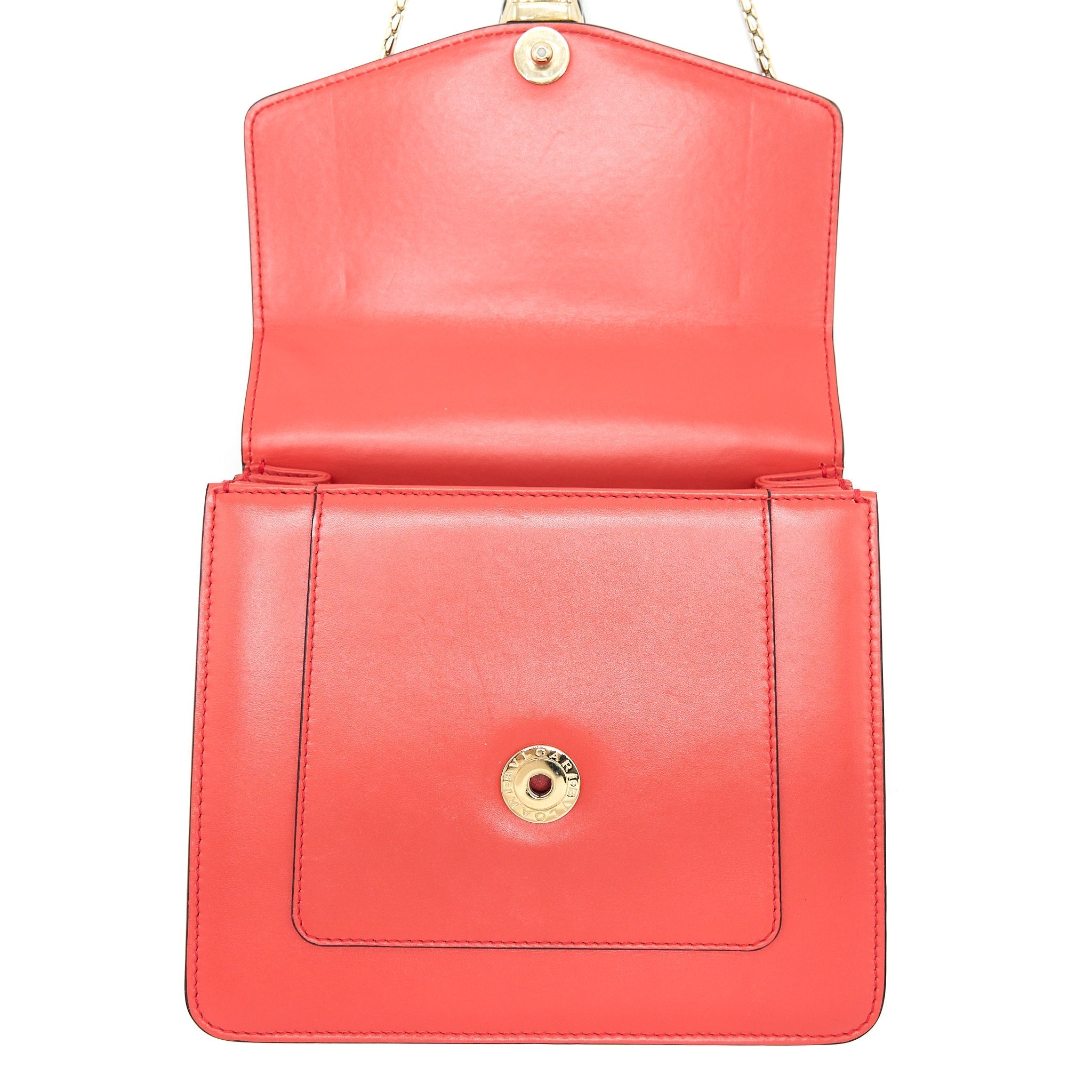 BVLGARI SERPENTI FOREVER TOP HANDLE BAG CALFKSIN ORANGE RED LGHW