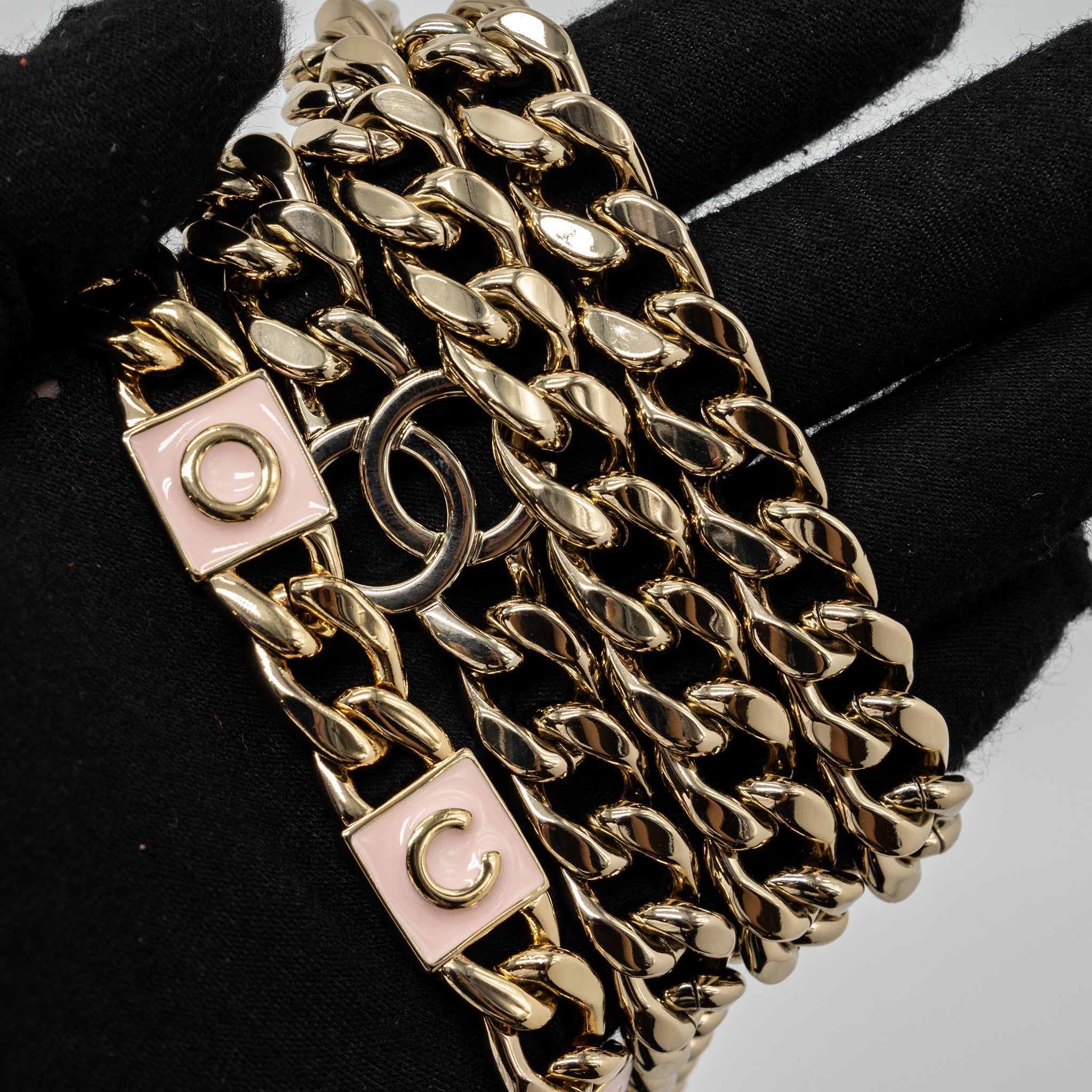 CHANEL MINI VANITY WITH GIANT CHAIN LAMBSKIN LIGHT PINK LGHW