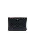 CHANEL O CASE POUCH LAMBSKIN BLACK LGHW