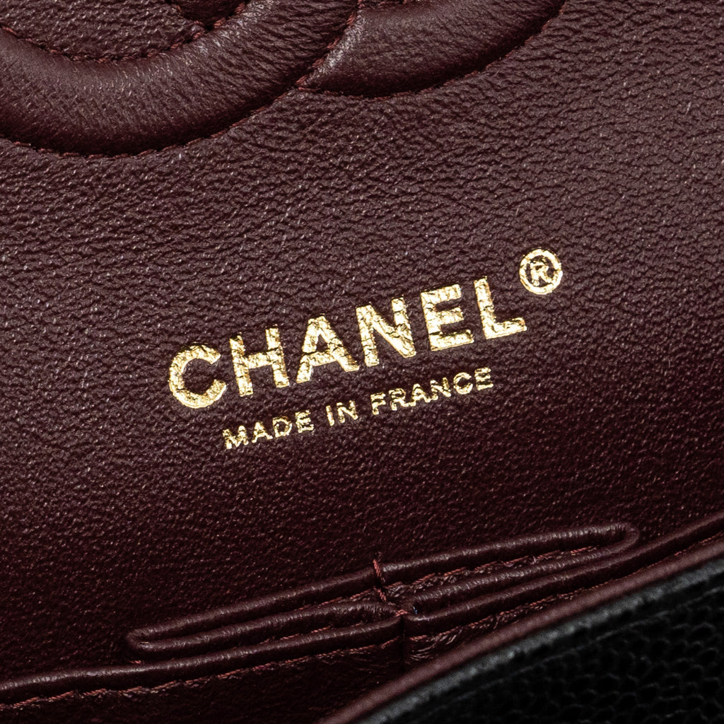CHANEL MEDIUM CLASSIC DOUBLE FLAP BAG CAVIAR BLACK GHW