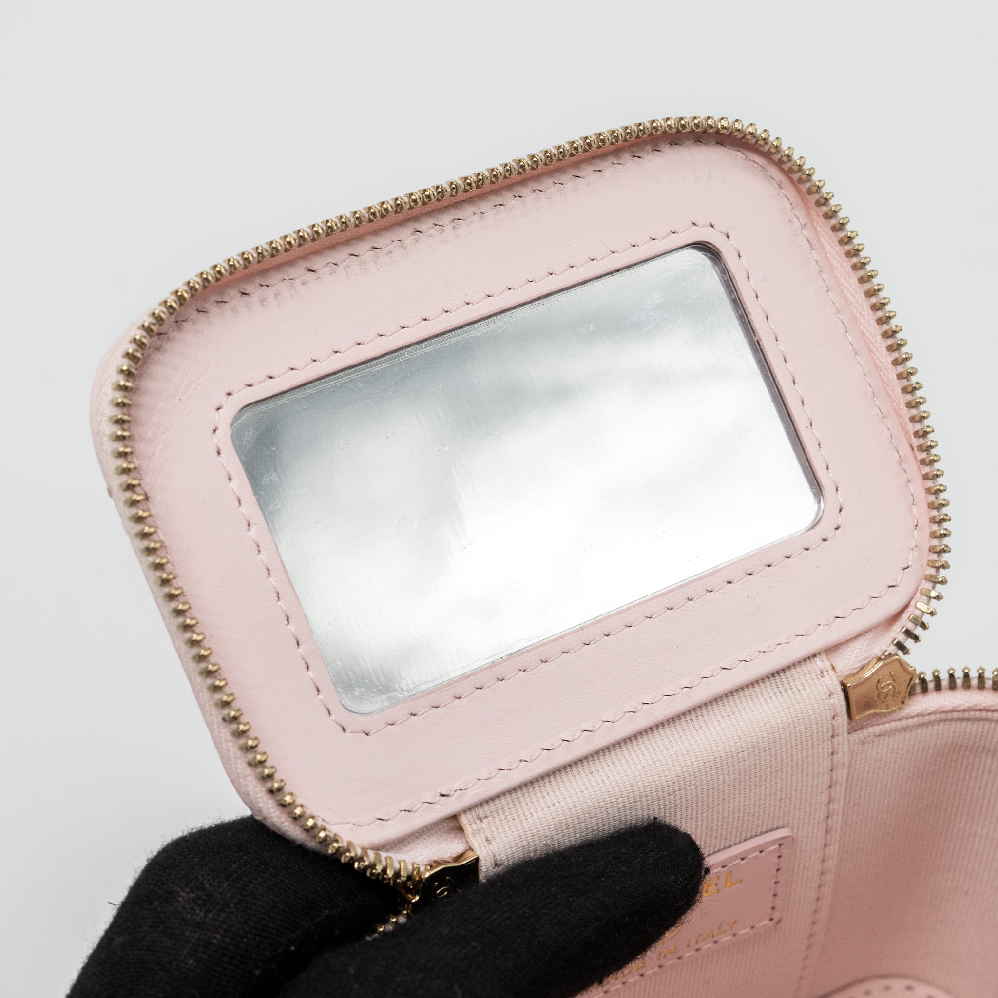 CHANEL MINI VANITY WITH GIANT CHAIN LAMBSKIN LIGHT PINK LGHW