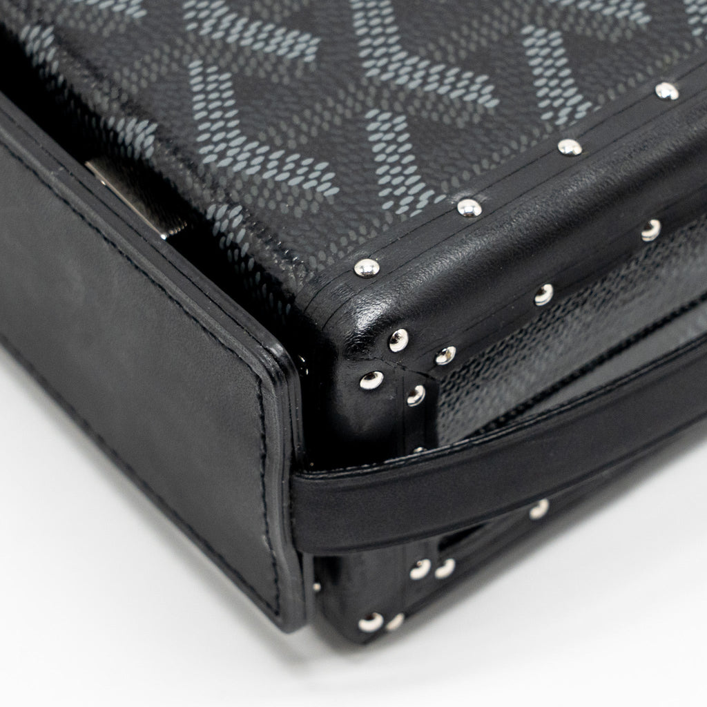 GOYARD MINAUDIERE TRUNK BAG GOYARDINE CANVAS BLACK SHW