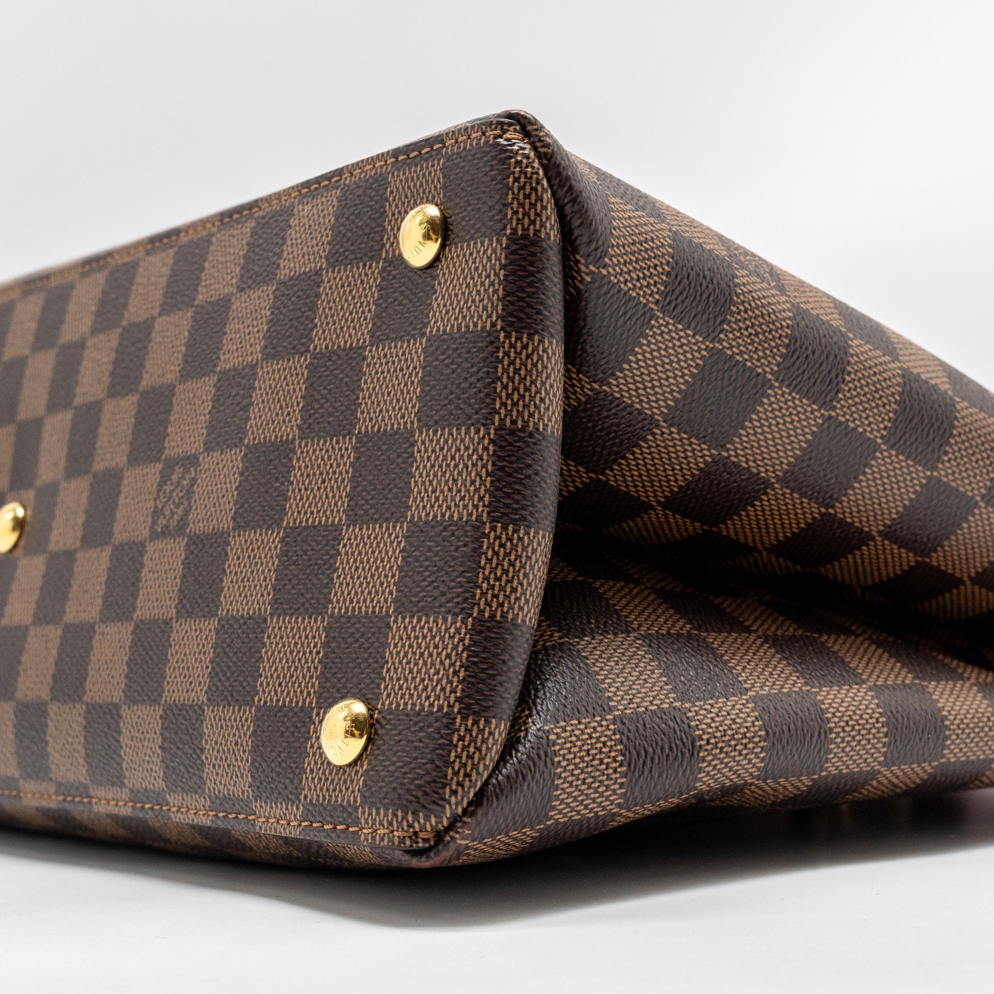 LOUIS VUITTON RIVERSIDE TOTE BAG DAMIER EBENE CANVAS RED/BROWN GHW