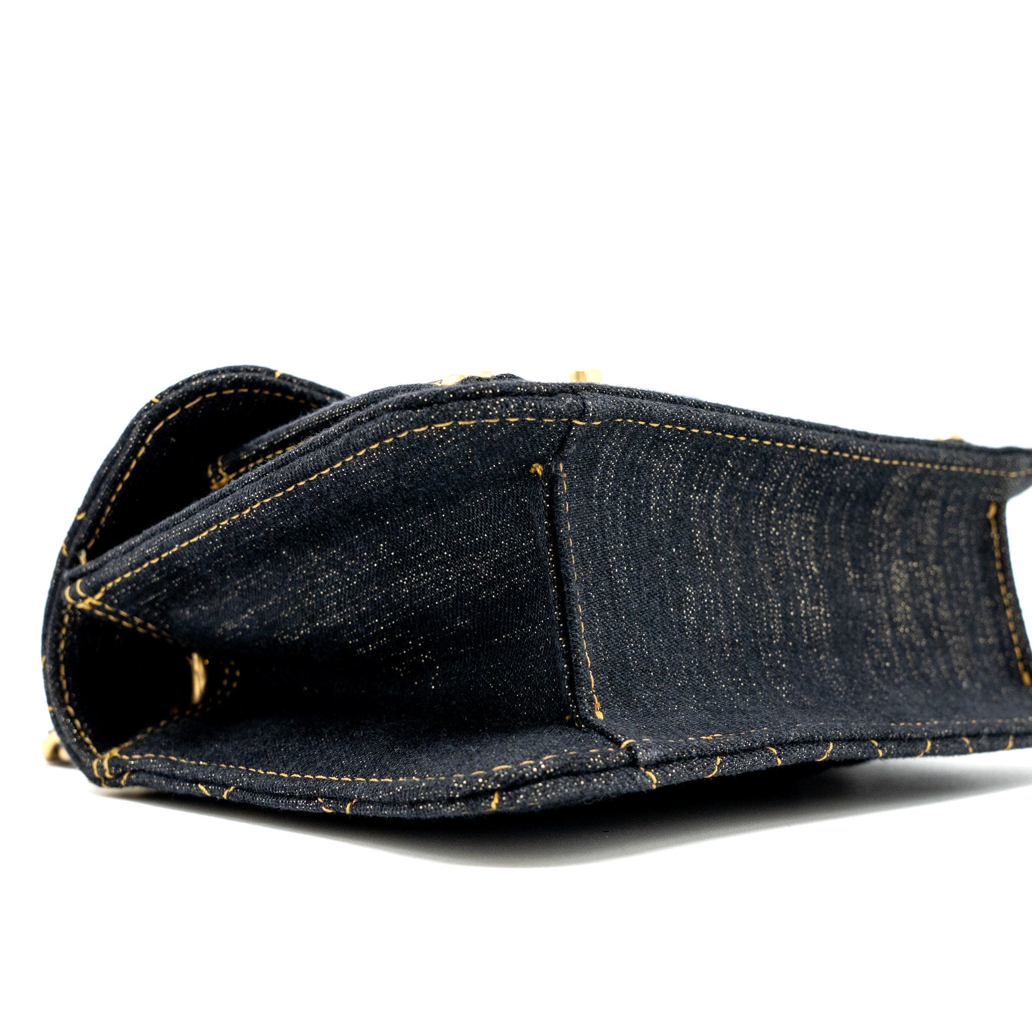 CHANEL 23S FLAP BAG DENIM DARK BLUE BRUSHED GHW (MICROCHIP)