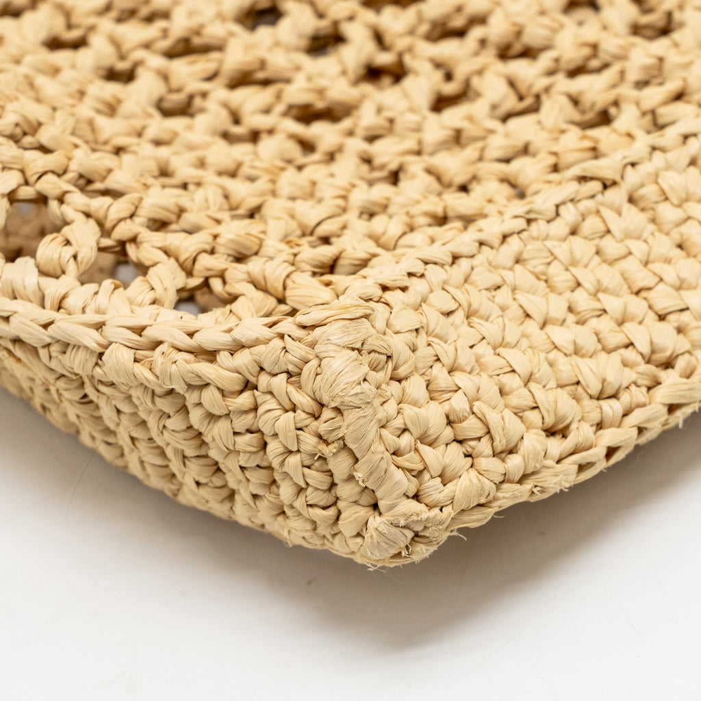 PRADA CROCHET TOTE BAG RAFFIA NATURAL