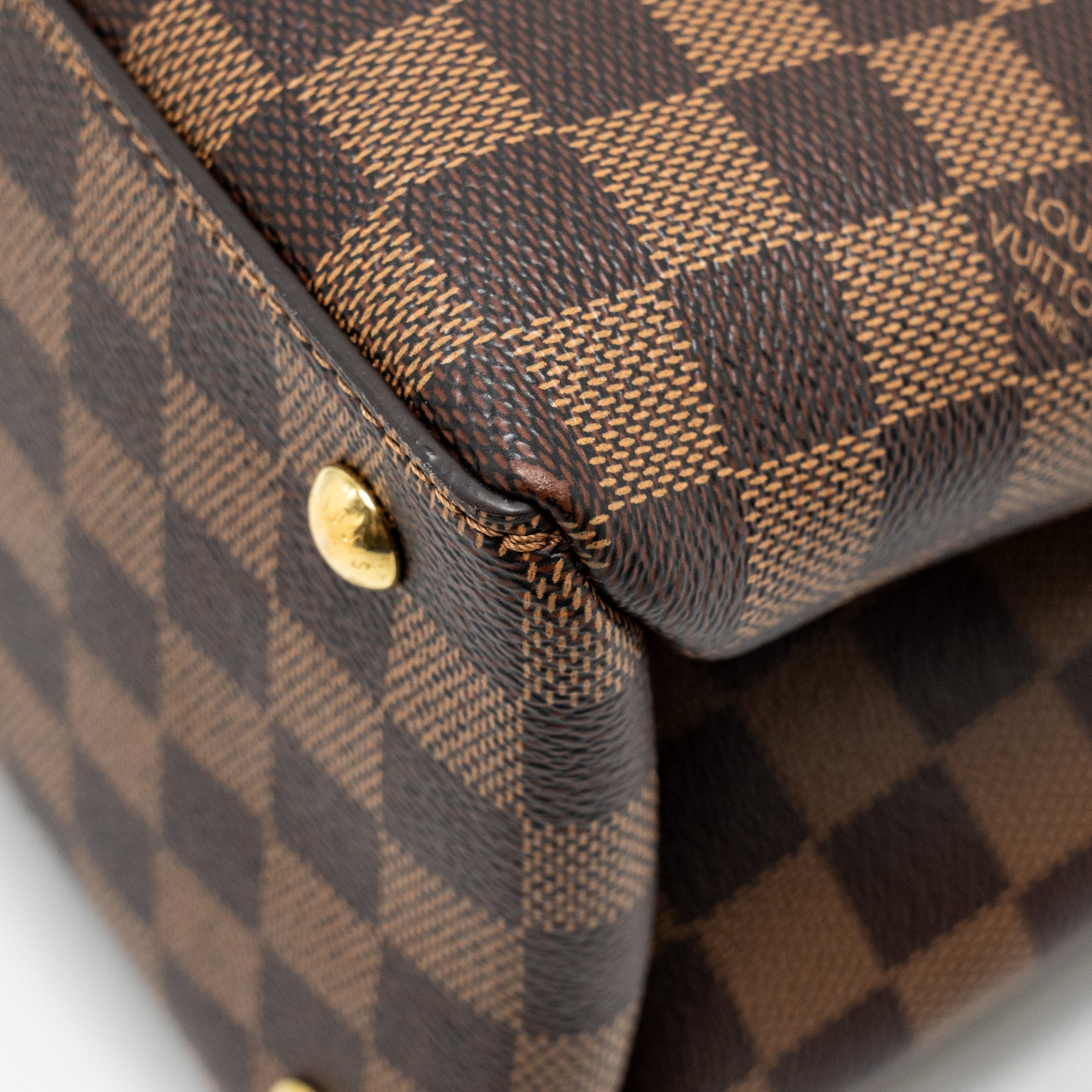 LOUIS VUITTON RIVERSIDE TOTE BAG DAMIER EBENE CANVAS RED/BROWN GHW