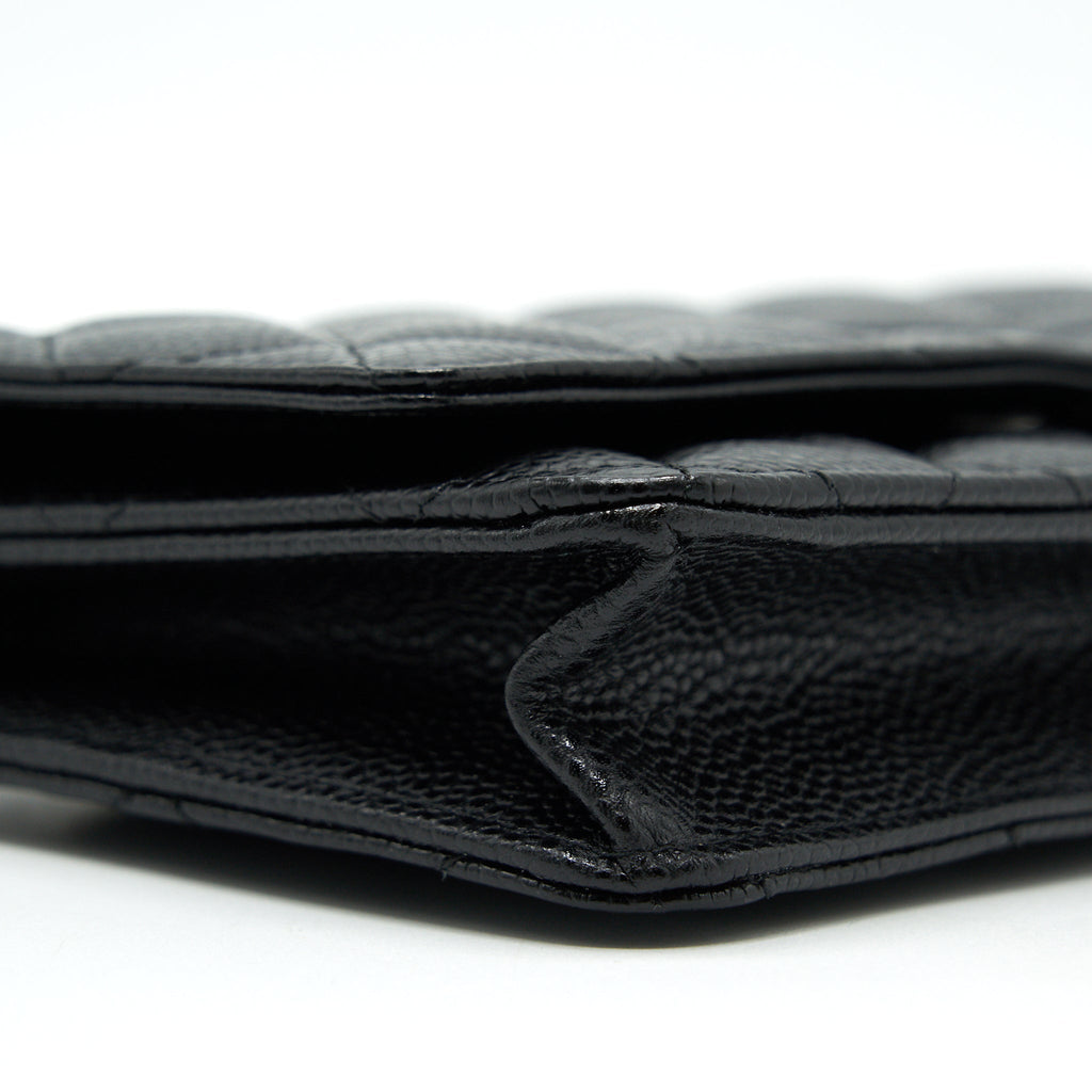 CHANEL CAVIAR CLASSIC WALLET ON CHAIN BLACK CAVIAR SHW