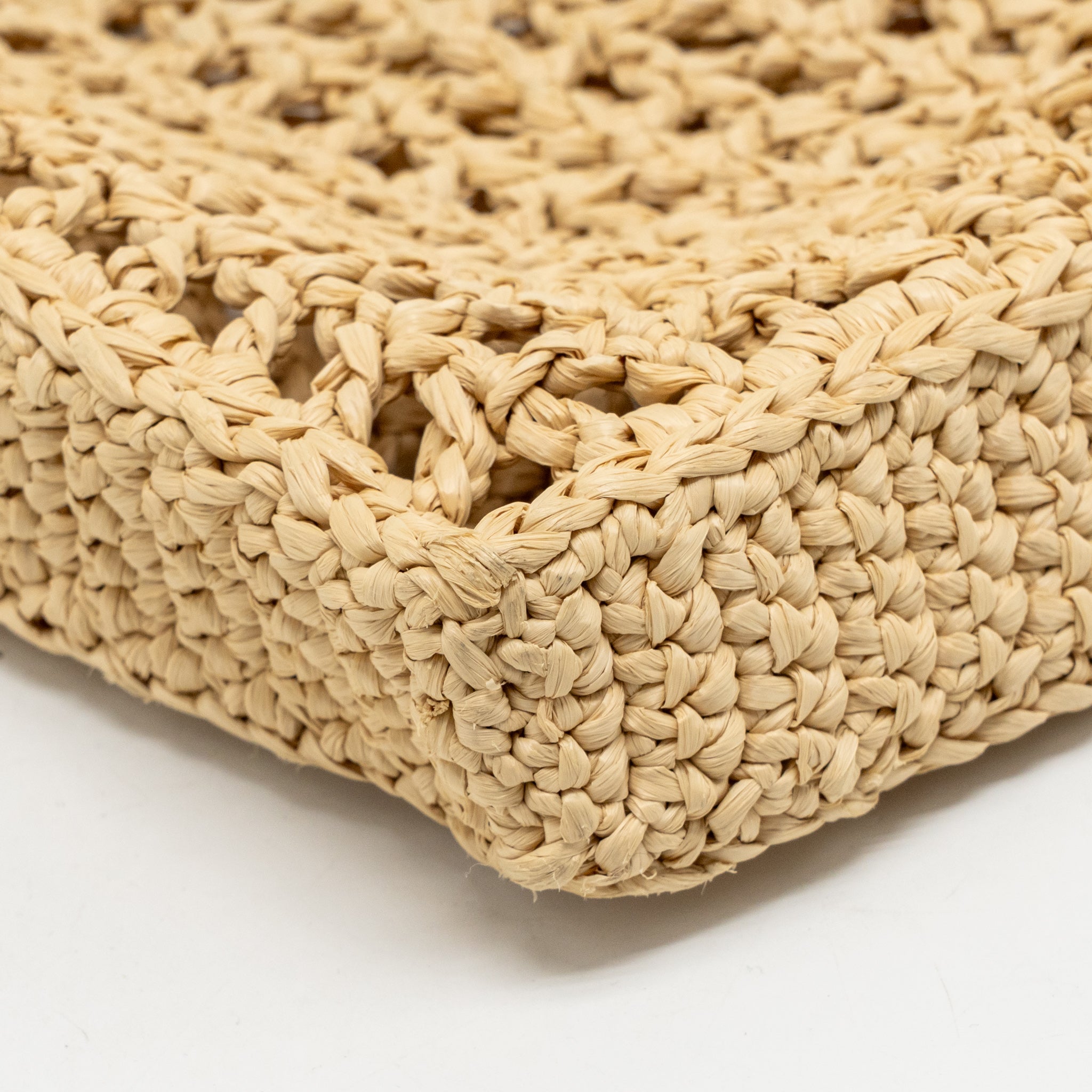 PRADA CROCHET TOTE BAG RAFFIA NATURAL