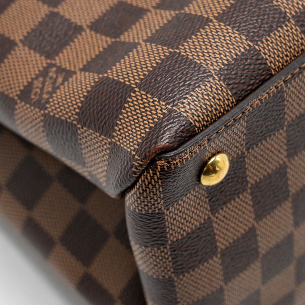 LOUIS VUITTON RIVERSIDE TOTE BAG DAMIER EBENE CANVAS RED/BROWN GHW