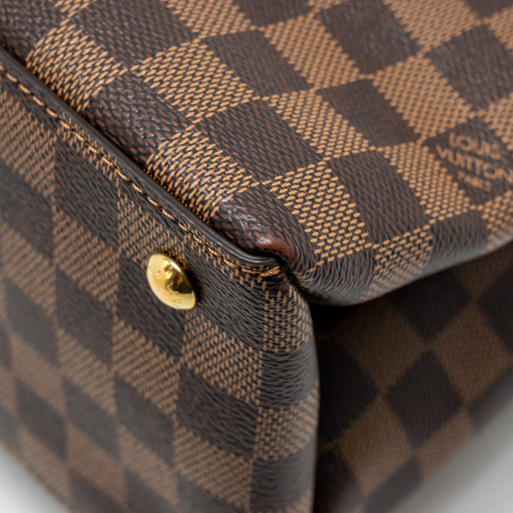LOUIS VUITTON RIVERSIDE TOTE BAG DAMIER EBENE CANVAS RED/BROWN GHW