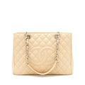 CHANEL GRAND SHOPPING TOTE BAG CAVIAR BEIGE SHW
