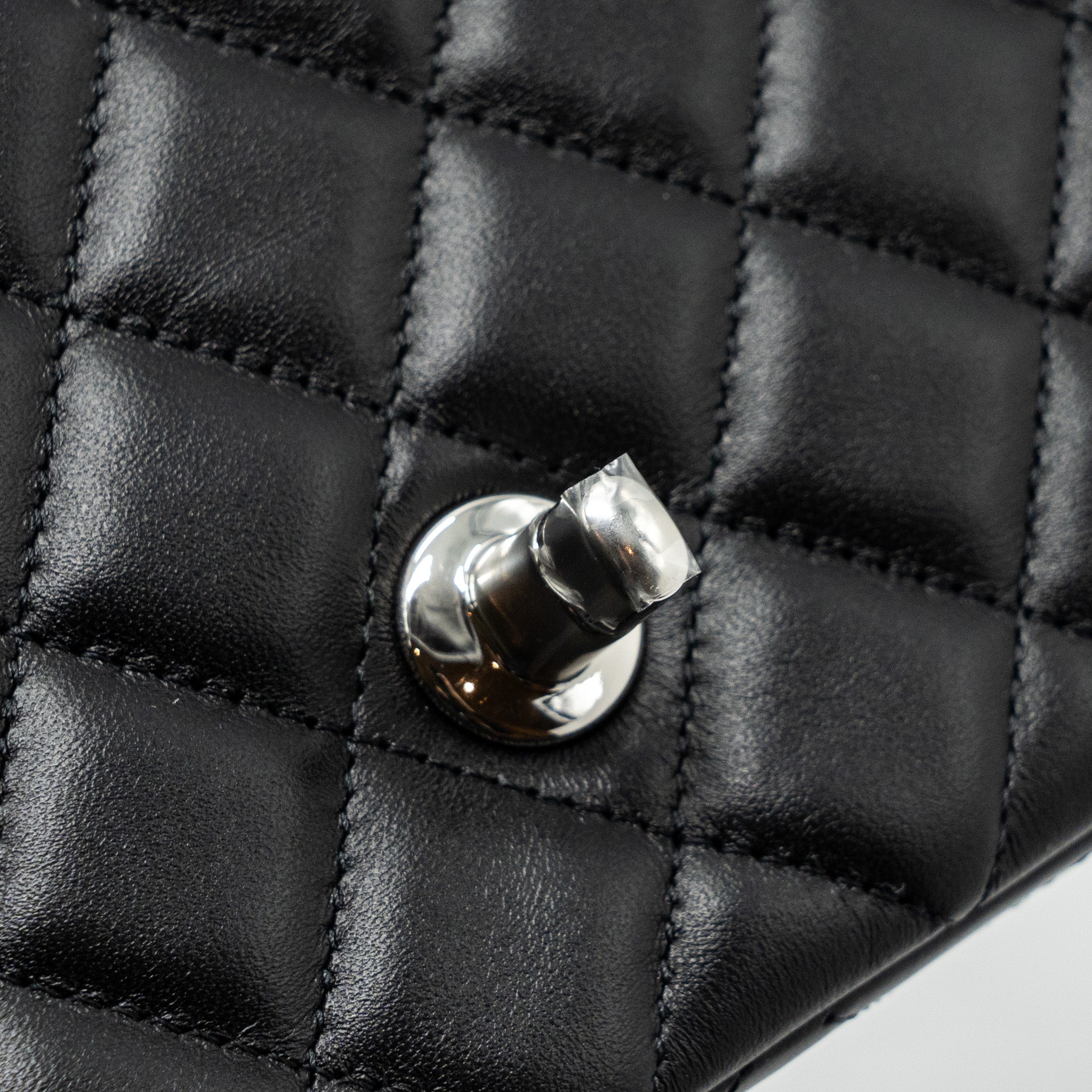 CHANEL MINI RECTANGULAR FLAP BAG LAMBSKIN BLACK SHW (MICROCHIP)