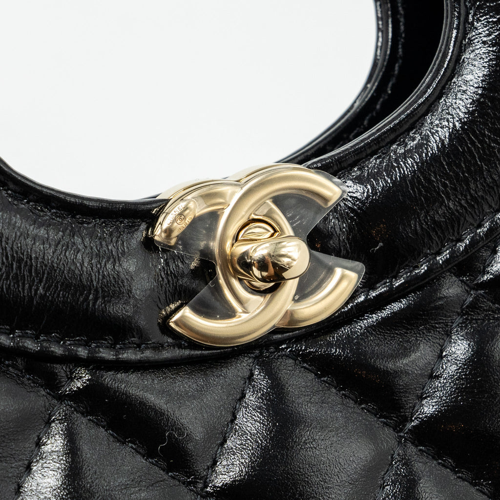 CHANEL 24C MINI 31 BAG SHINY CALFSKIN BLACK LGHW(MICROCHIP)