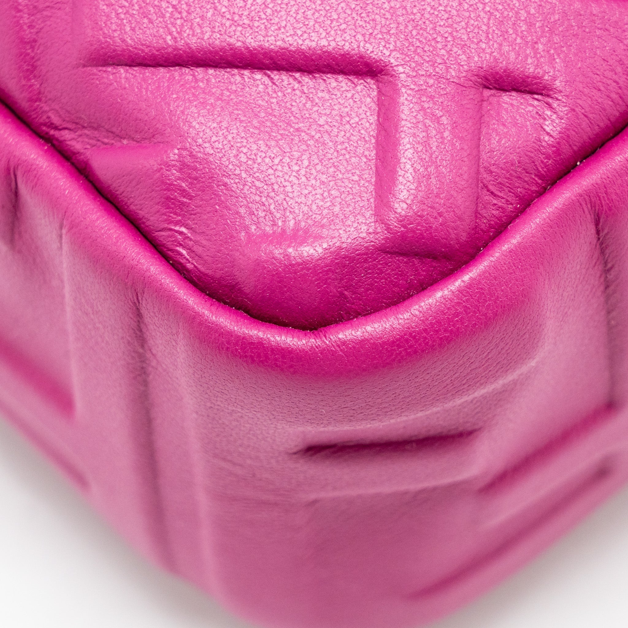 FENDI BAGUETTE BAG FF EMBOSSED NAPPA LEATHER PINK GHW