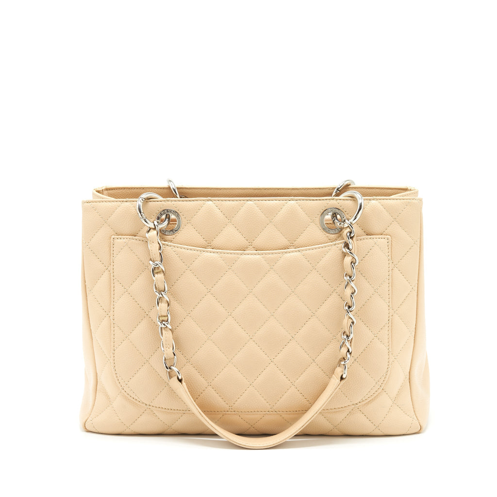 CHANEL GRAND SHOPPING TOTE BAG CAVIAR BEIGE SHW