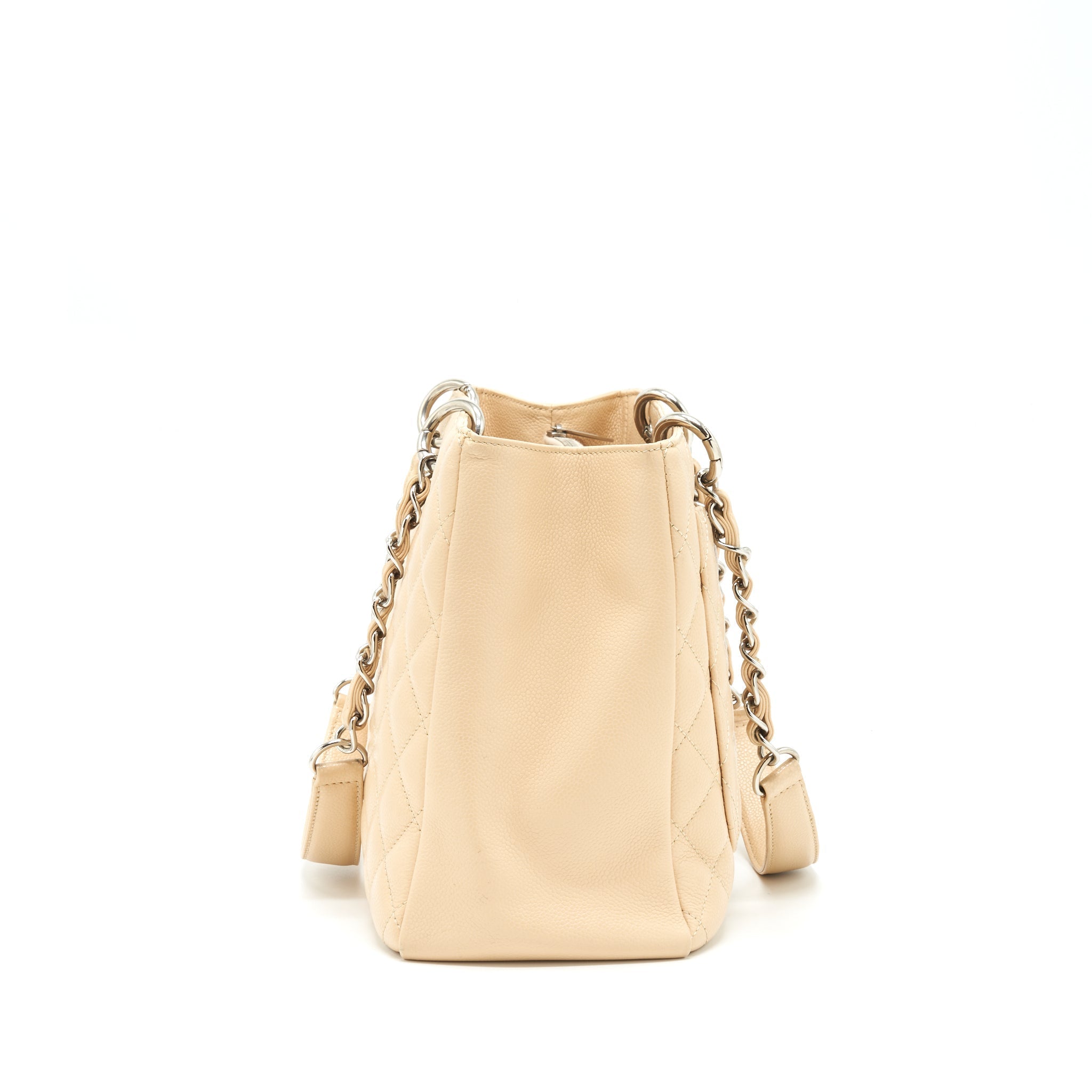 CHANEL GRAND SHOPPING TOTE BAG CAVIAR BEIGE SHW