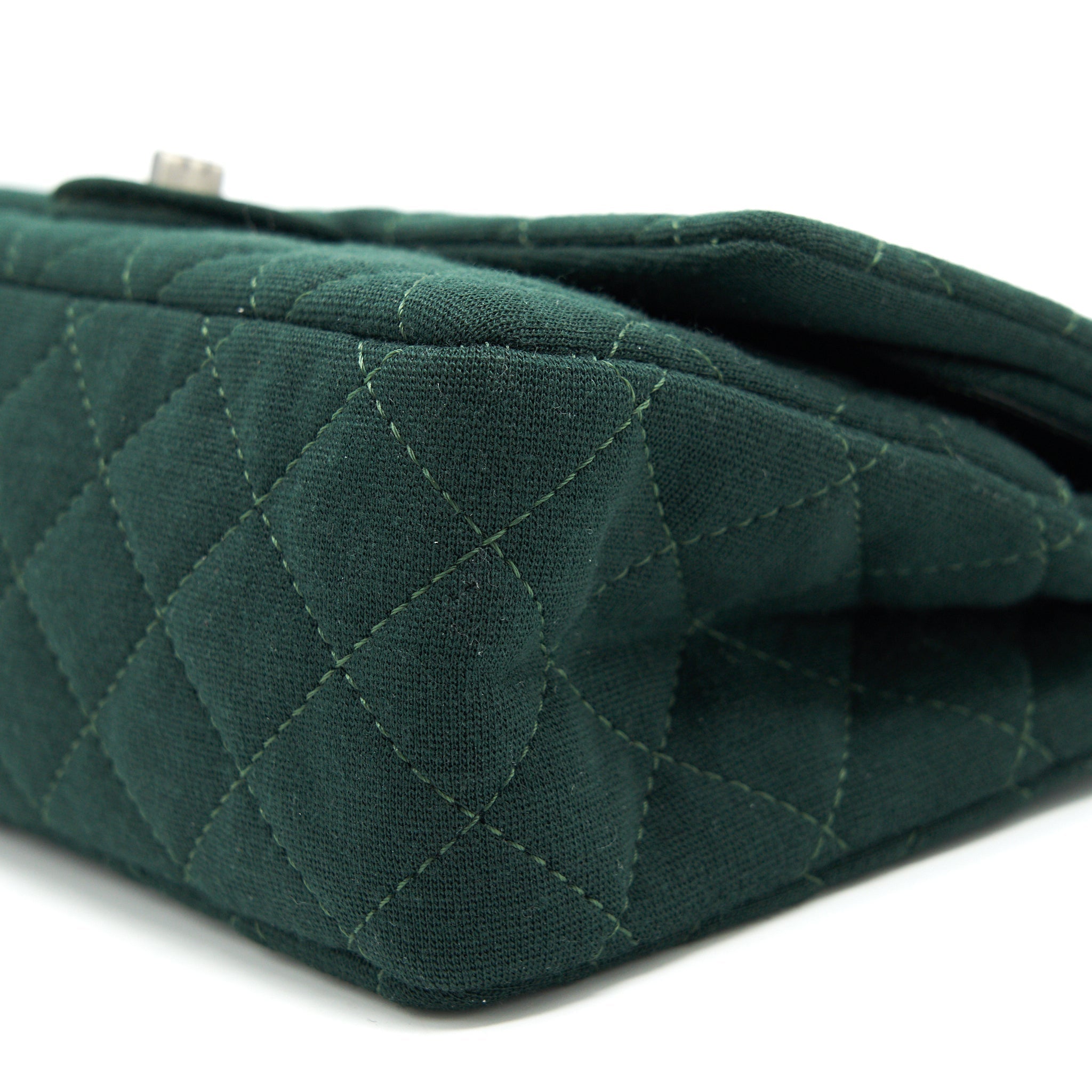 CHANEL REISSUE 2.55 226 FLAP BAG FABRIC DARK GREEN SHW
