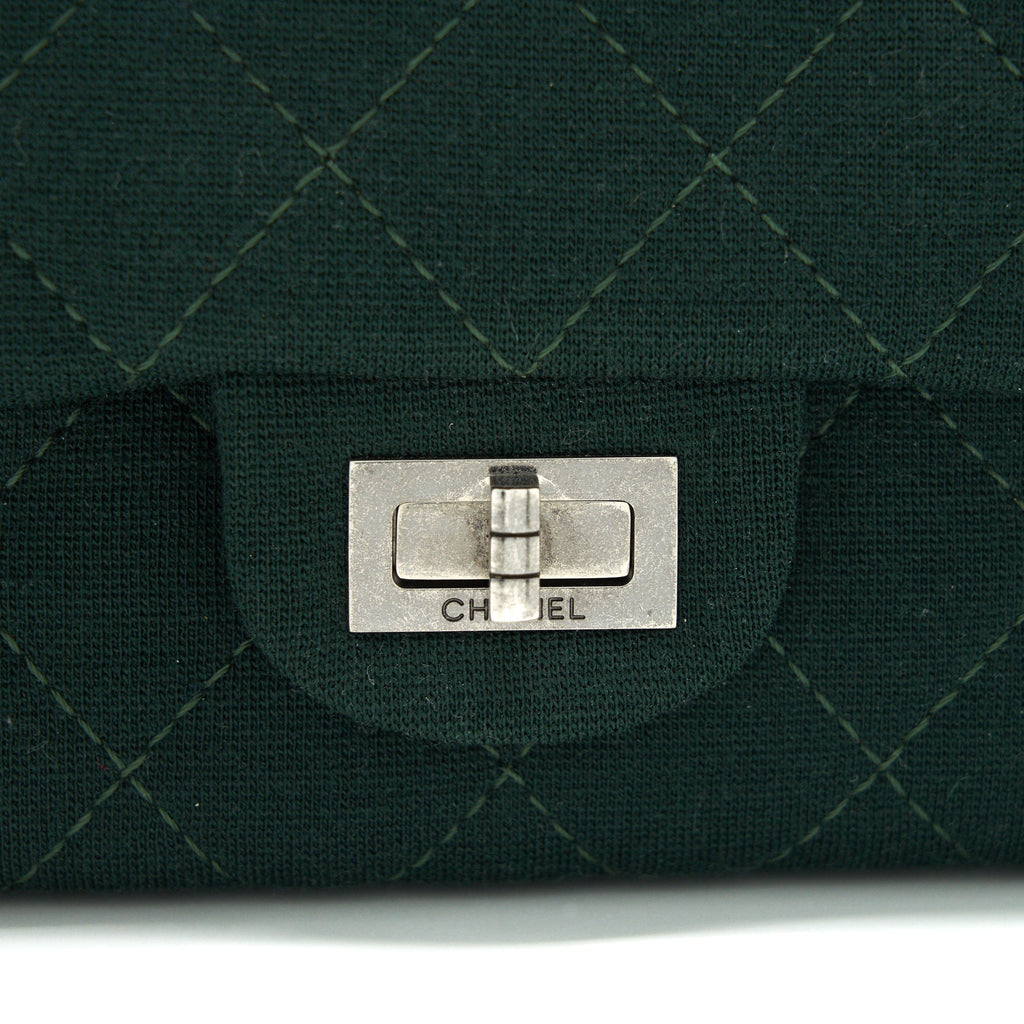 CHANEL REISSUE 2.55 226 FLAP BAG FABRIC DARK GREEN SHW