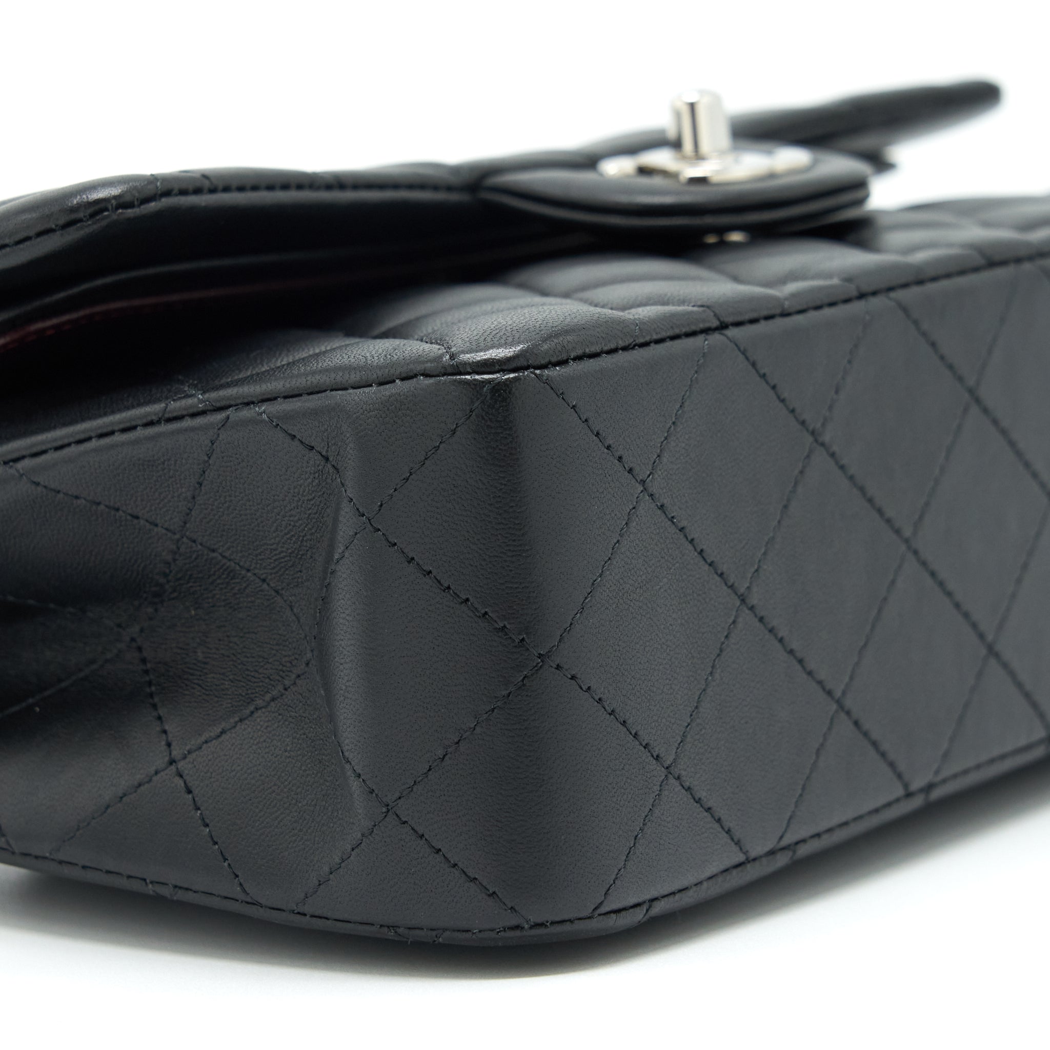 CHANEL SMALL CLASSIC DOUBLE FLAP BAG LAMBSKIN BLACK SHW