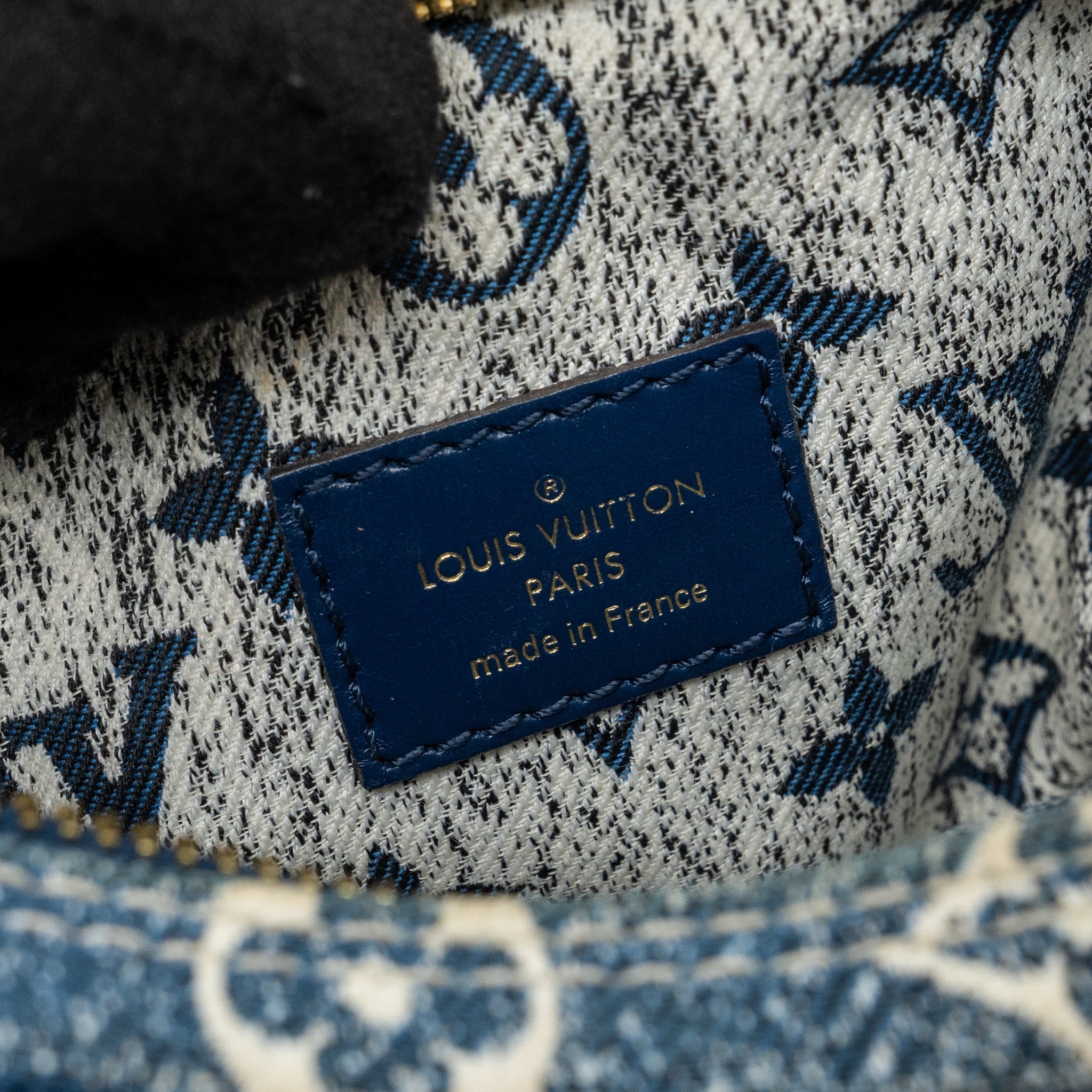 LOUIS VUITTON HALF-MOON LOOP BAGUETTE BAG DENIM BLUE GHW (NEW VERSION)