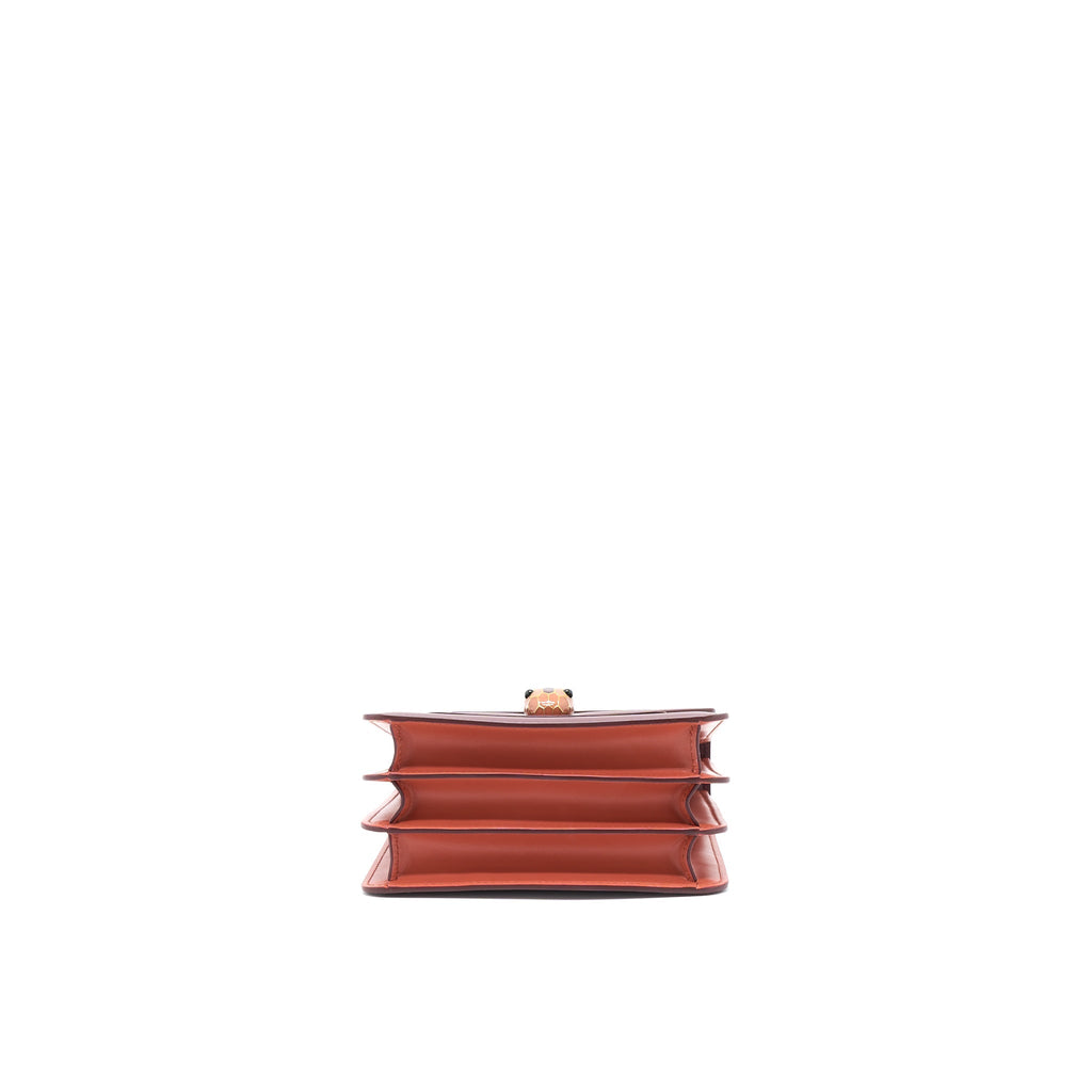 BVLGARI SERPENTI FOREVER TOP HANDLE BAG CALFSKIN RED