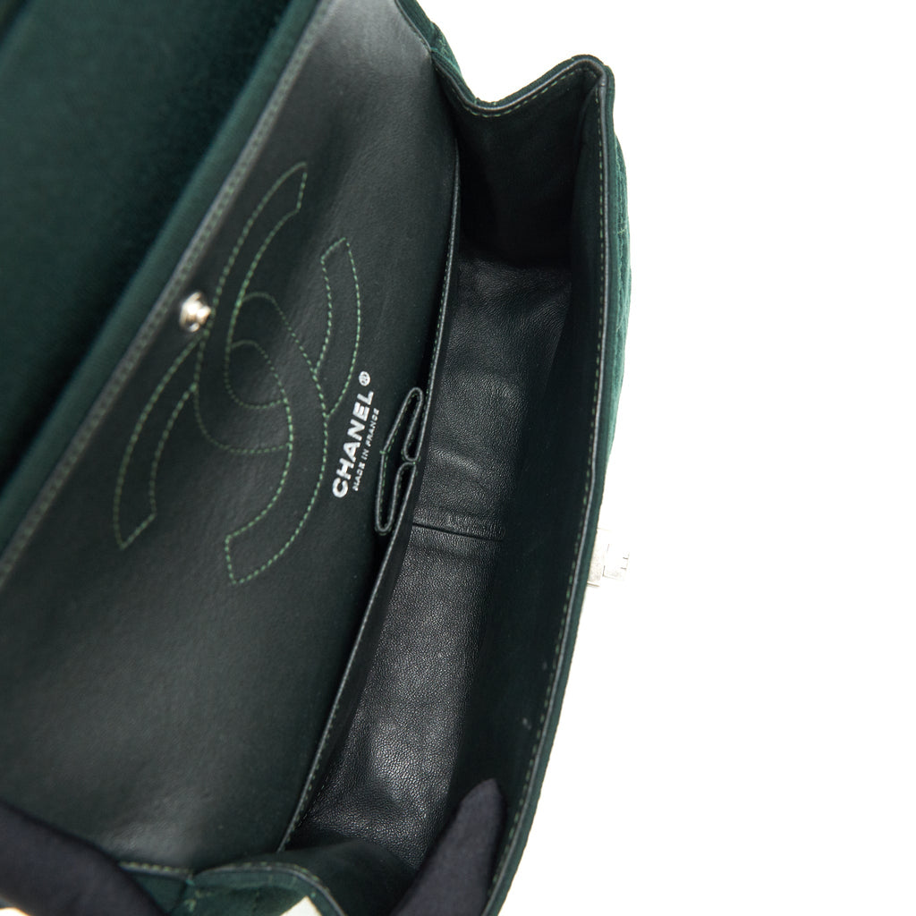 CHANEL REISSUE 2.55 226 FLAP BAG FABRIC DARK GREEN SHW