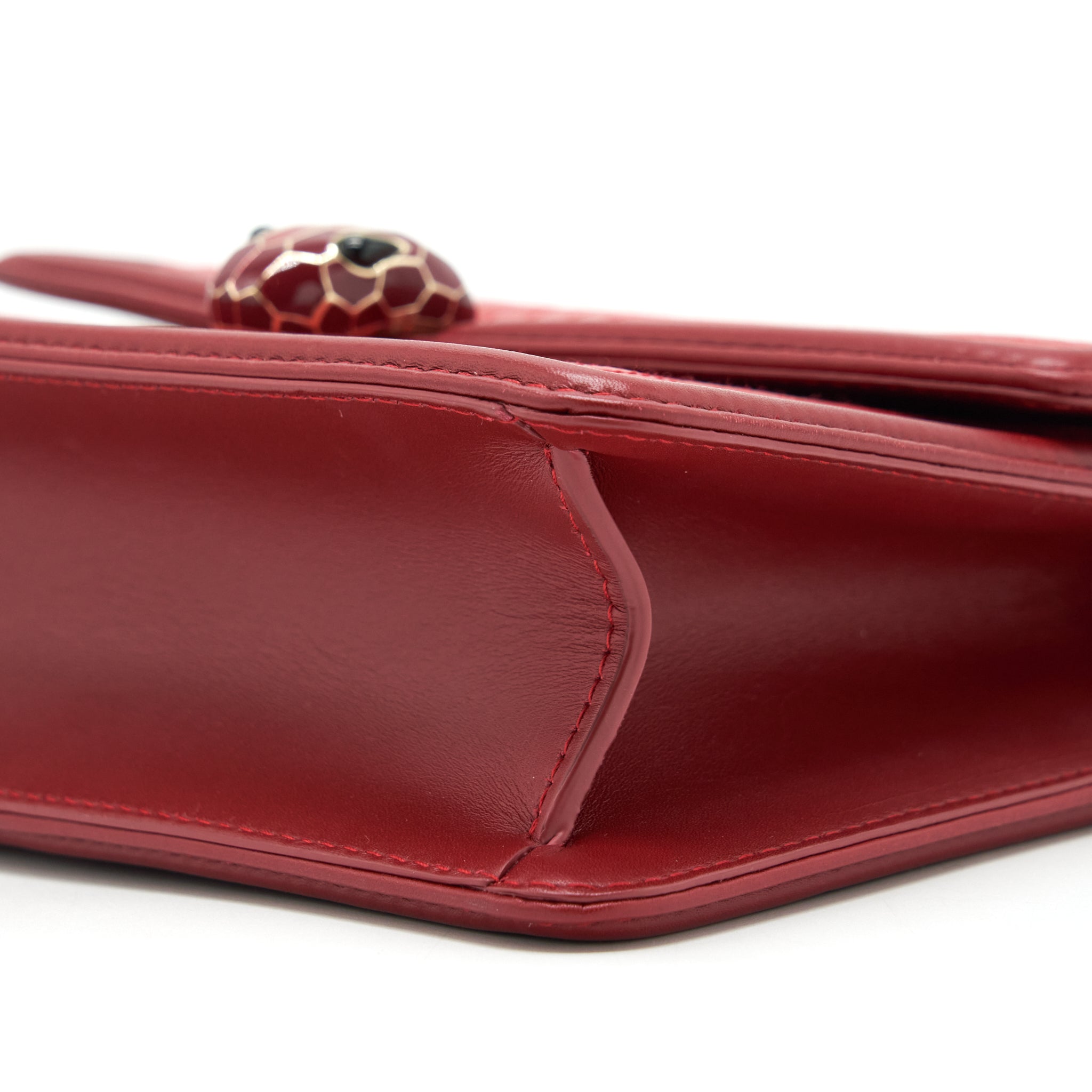 BVLGARI SERPENTI DIAMOND BLAST SHOULDER BAG RED