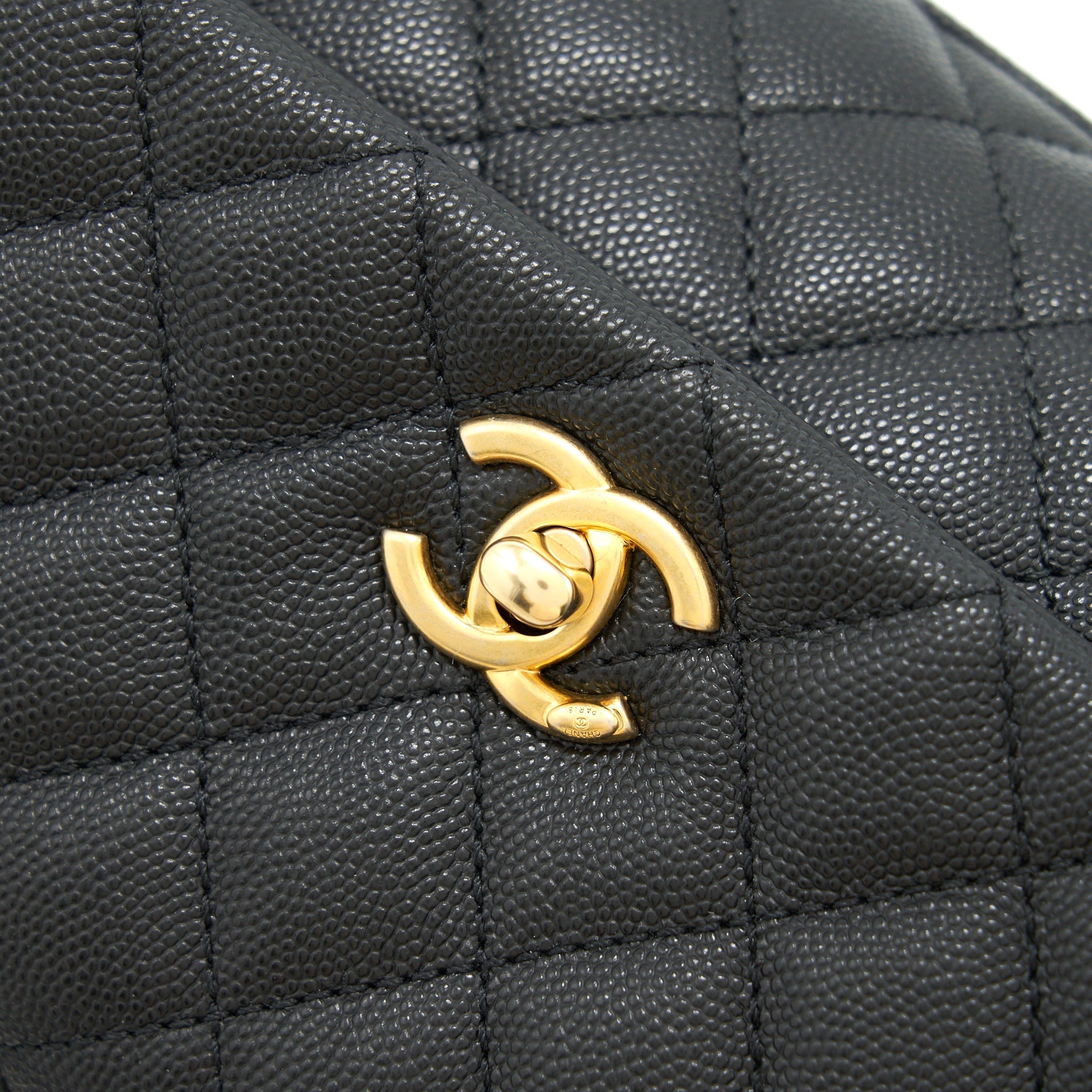 CHANEL CAVIAR QUILTED MINI COCO HANDLE FLAP BAG