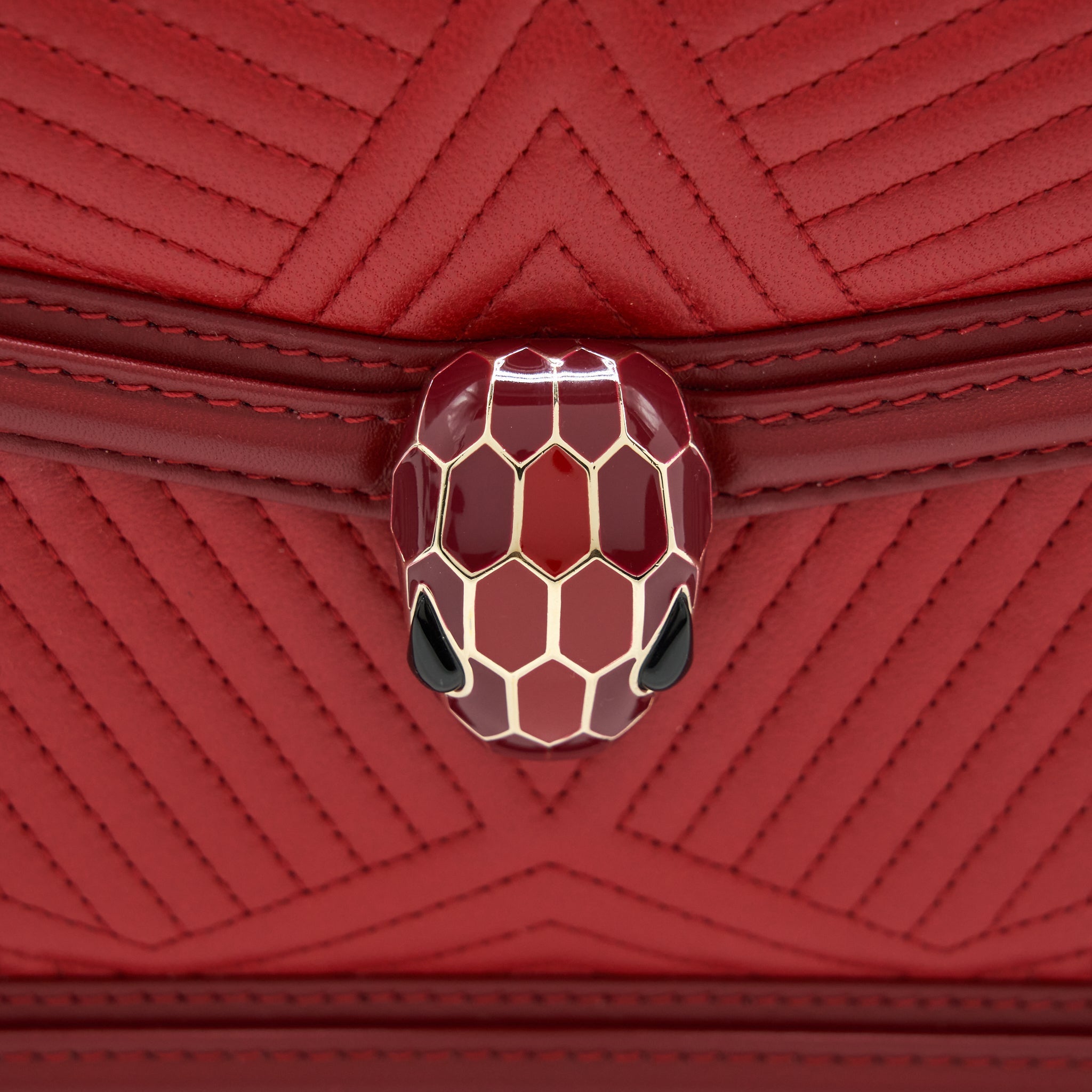 BVLGARI SERPENTI DIAMOND BLAST SHOULDER BAG RED