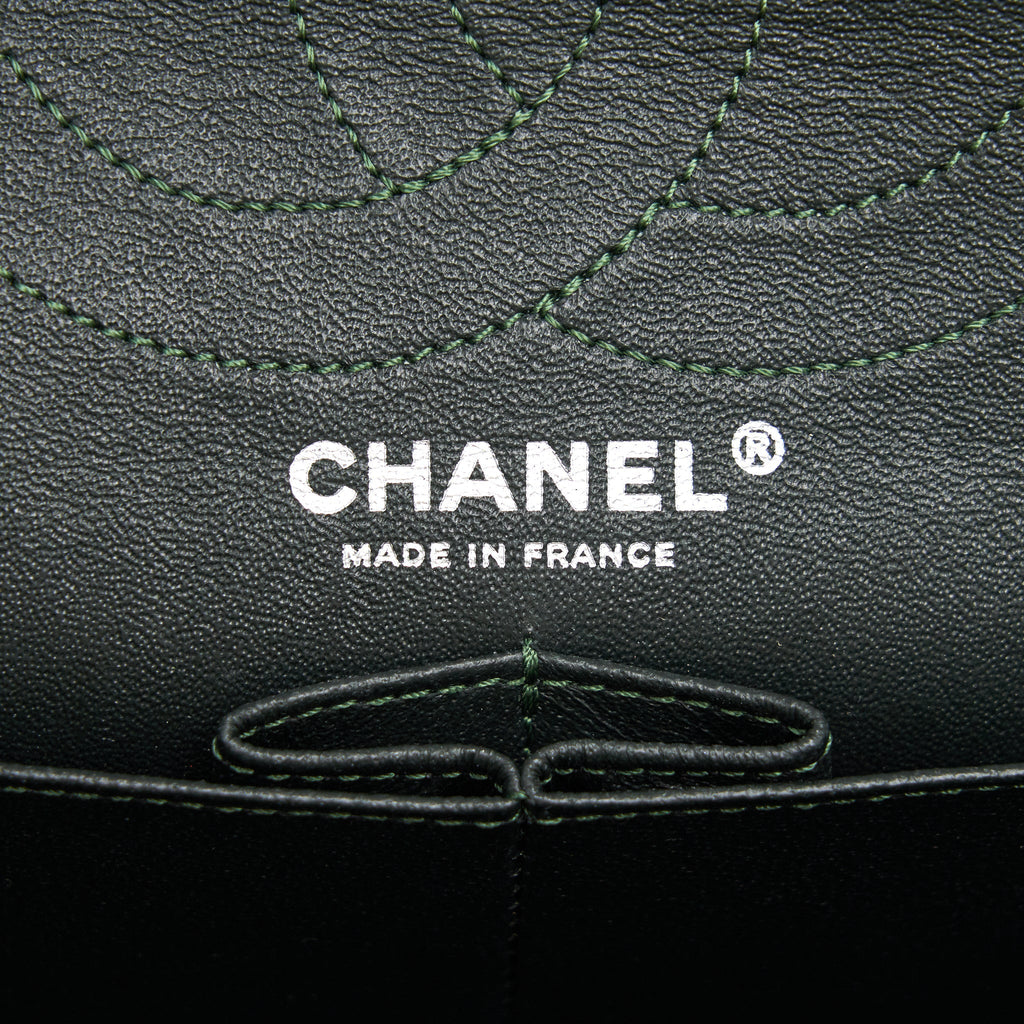 CHANEL REISSUE 2.55 226 FLAP BAG FABRIC DARK GREEN SHW