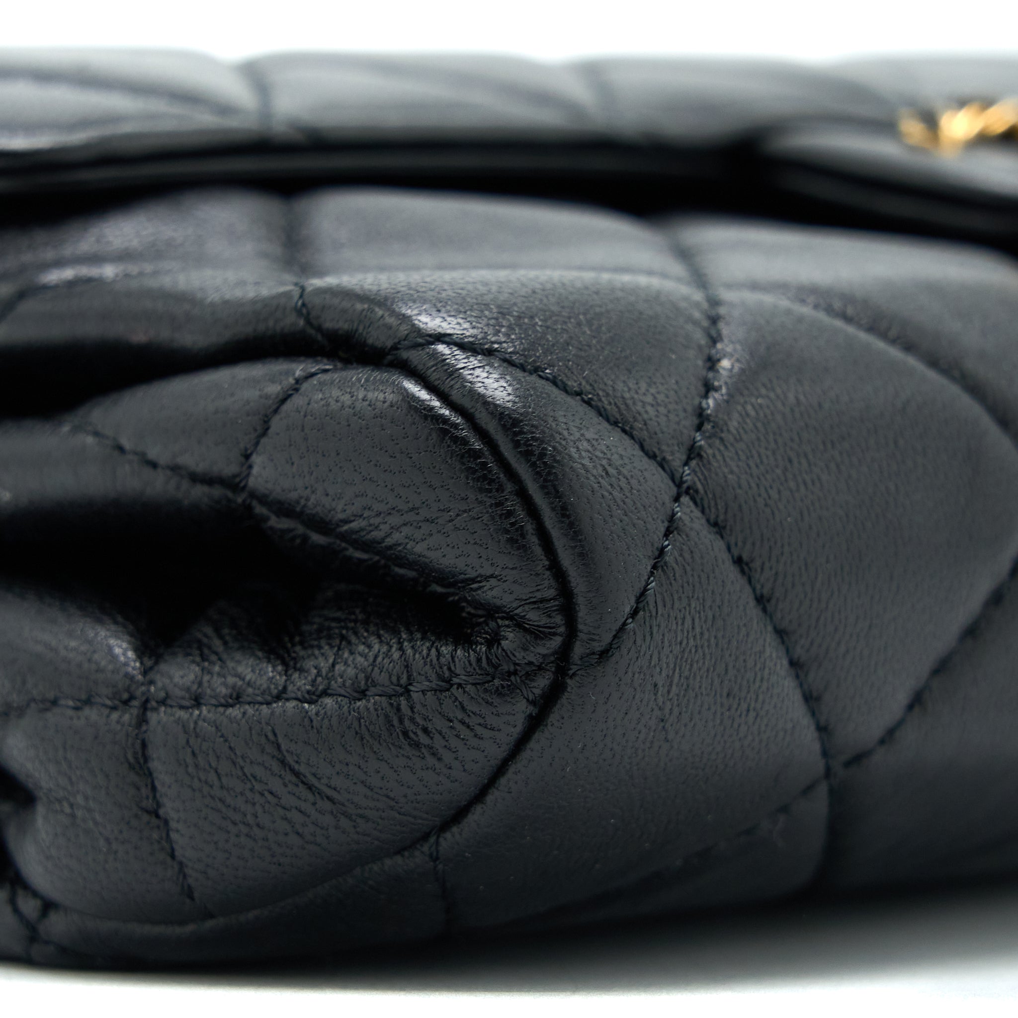 CHANEL CC LOGO FLAP BAG LAMBSKIN BLACK MULTICOLOUR HARDWARE (MICROCHIP)