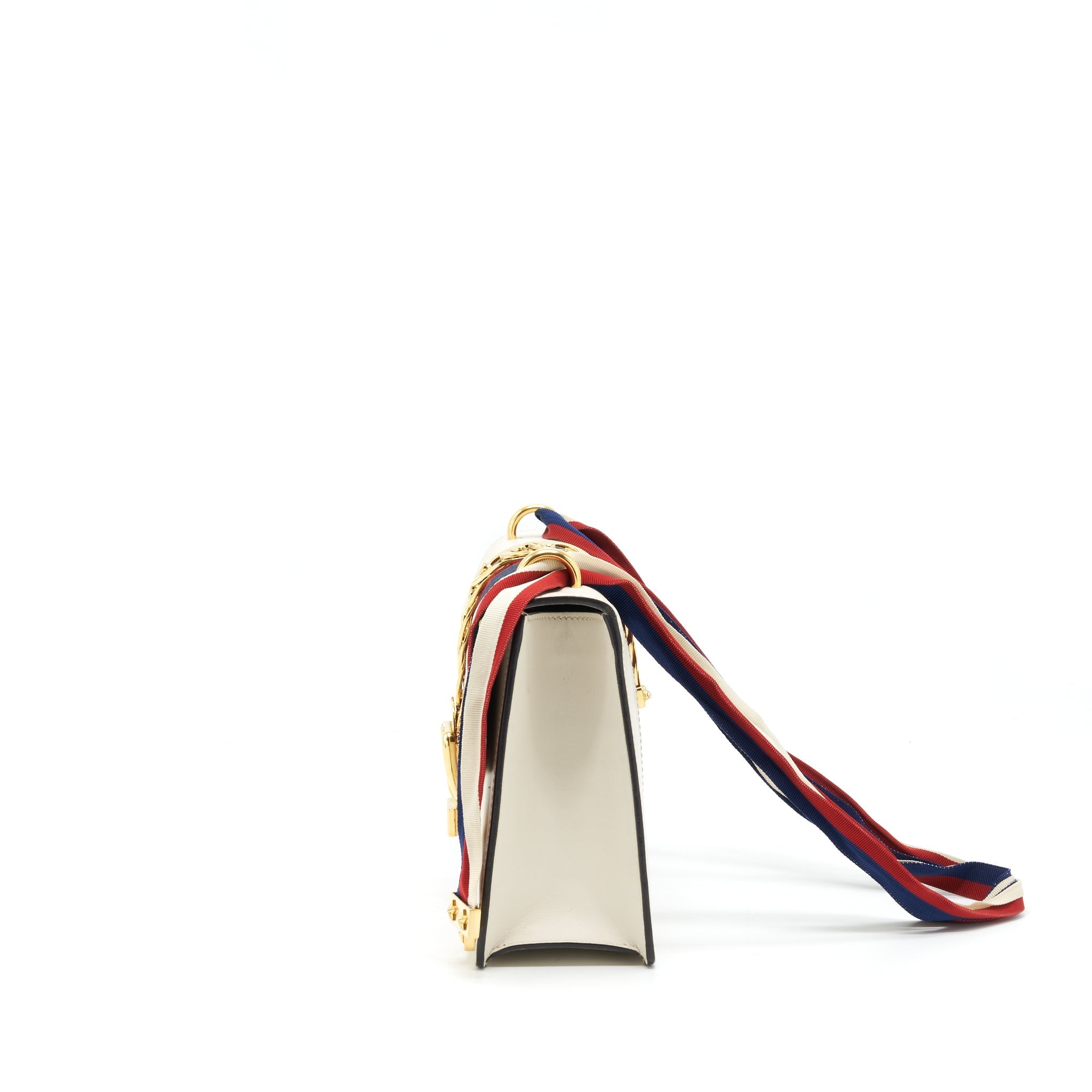 GUCCI SMALL SYLVIE BAG WHITE GHW