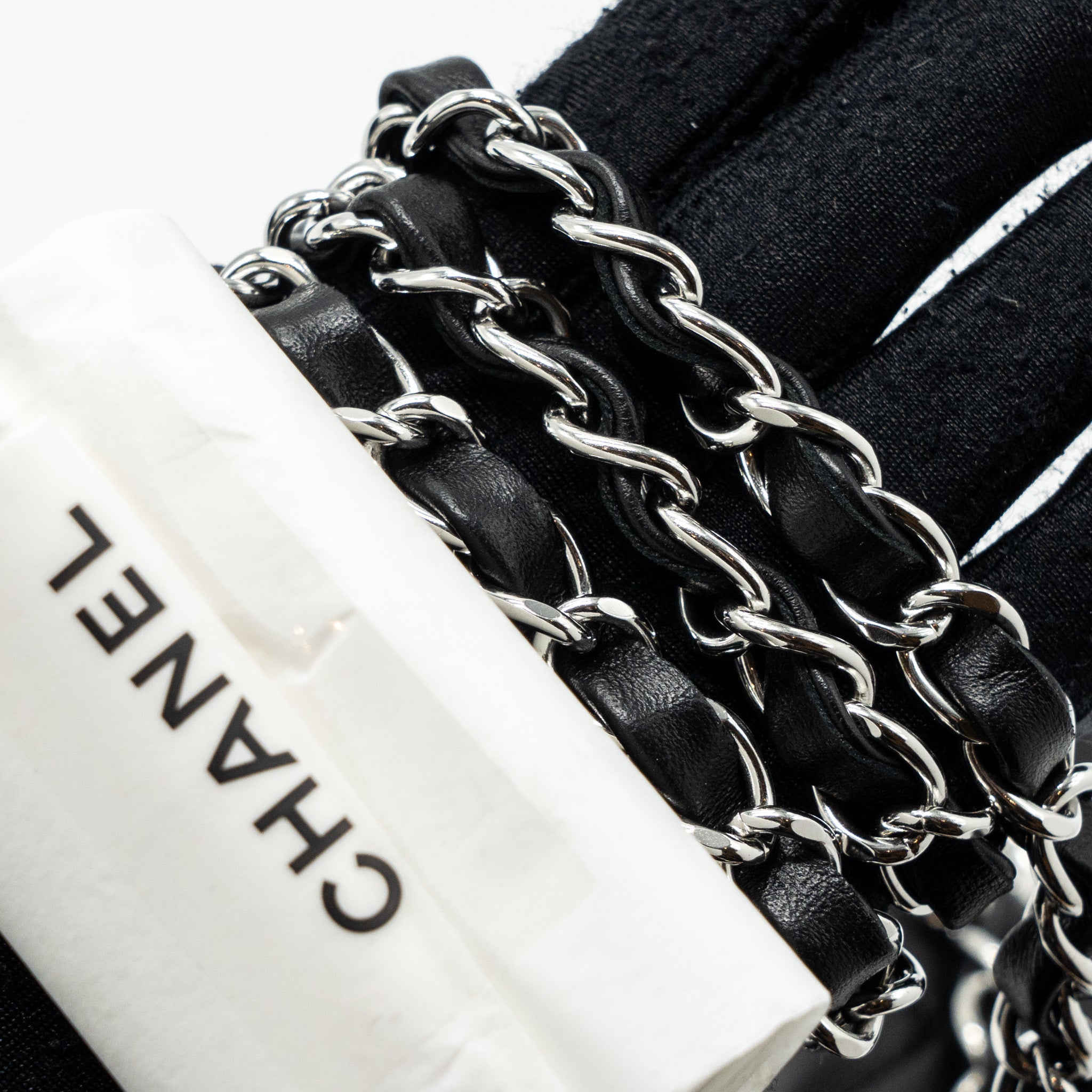 CHANEL MINI RECTANGULAR FLAP BAG LAMBSKIN BLACK SHW (MICROCHIP)