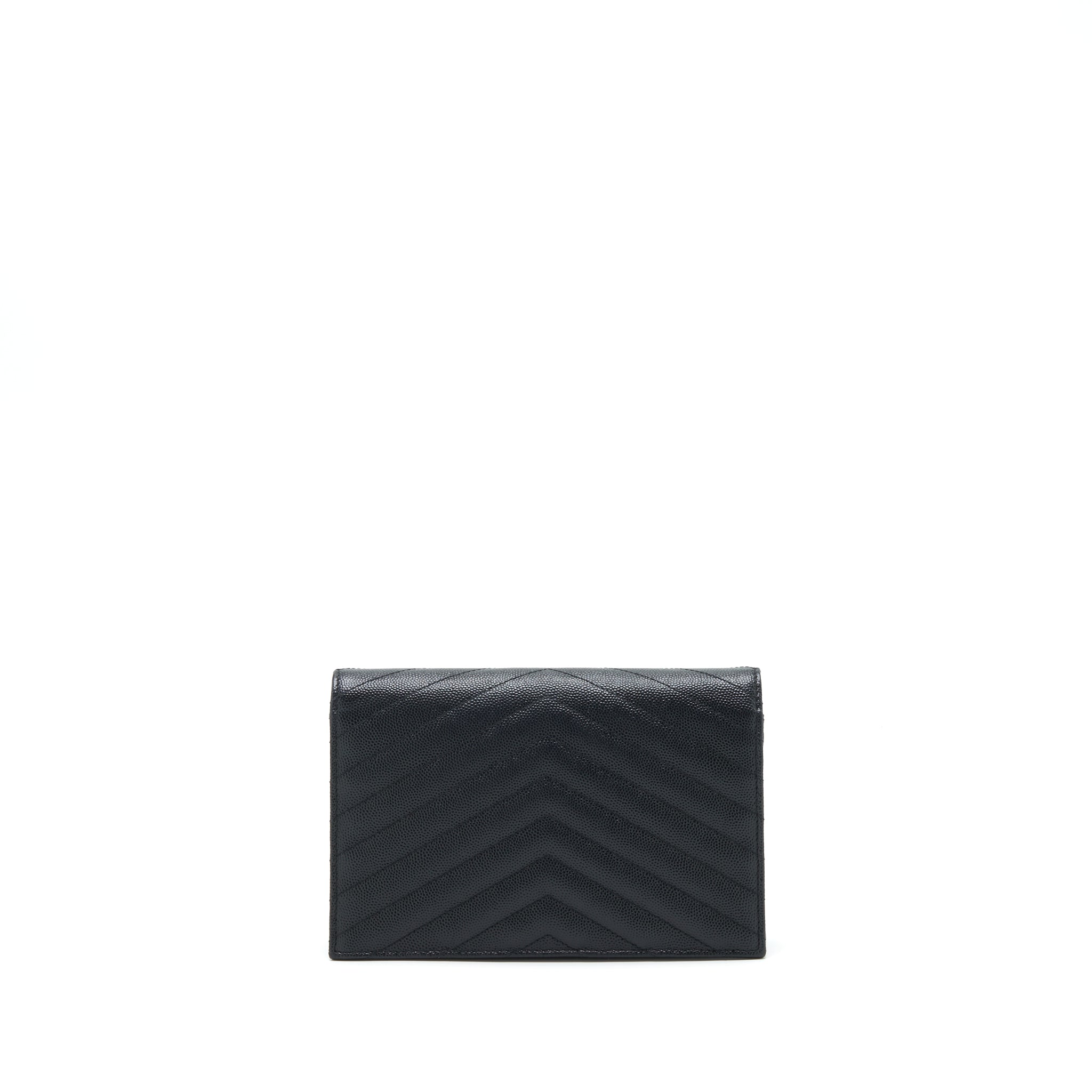 SAINT LAURENT/YSL ENVELOP CHAIN WALLET CAVIAR BLACK GHW