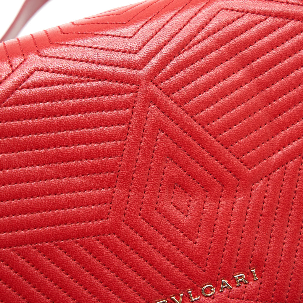 BVLGARI SERPENTI DIAMOND BLAST SHOULDER BAG RED