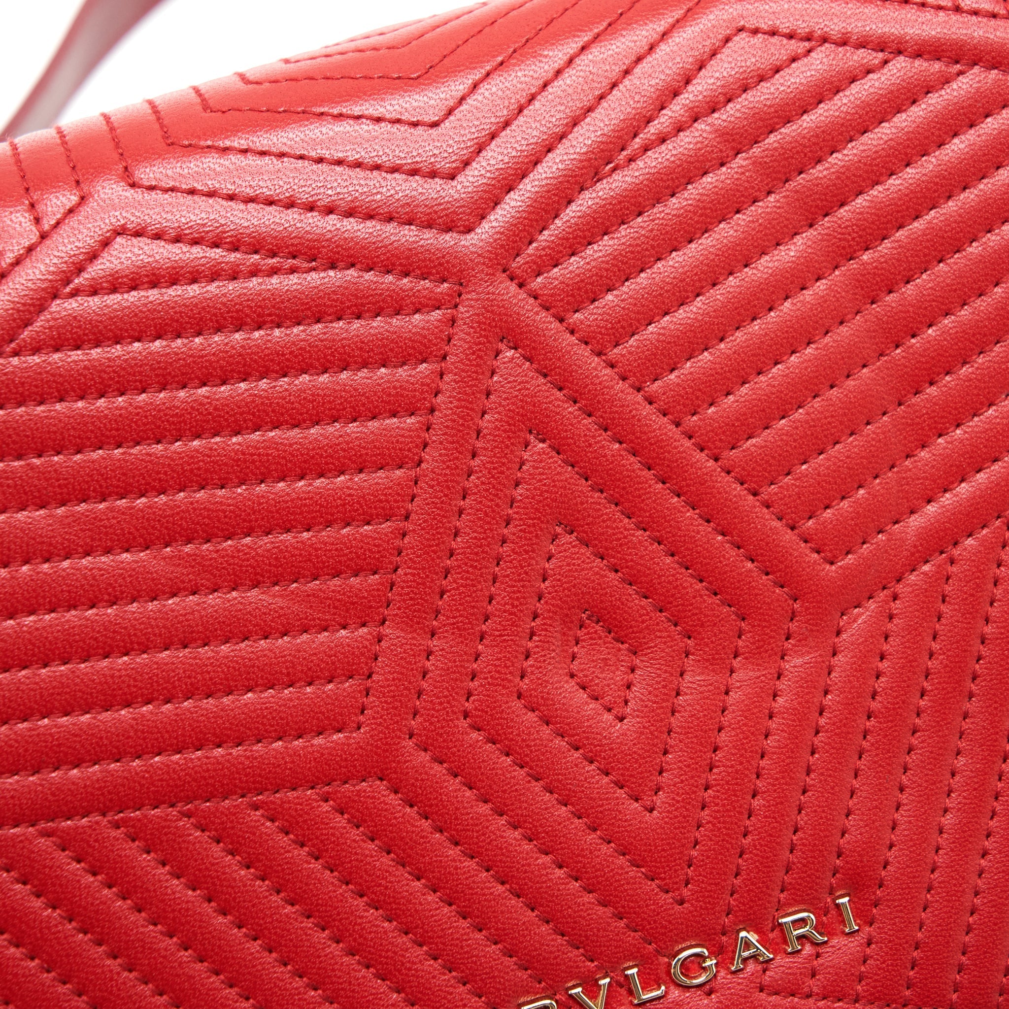 BVLGARI SERPENTI DIAMOND BLAST SHOULDER BAG RED