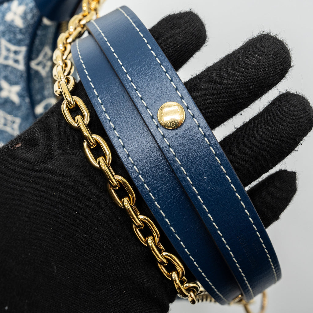 LOUIS VUITTON HALF-MOON LOOP BAGUETTE BAG DENIM BLUE GHW (NEW VERSION)