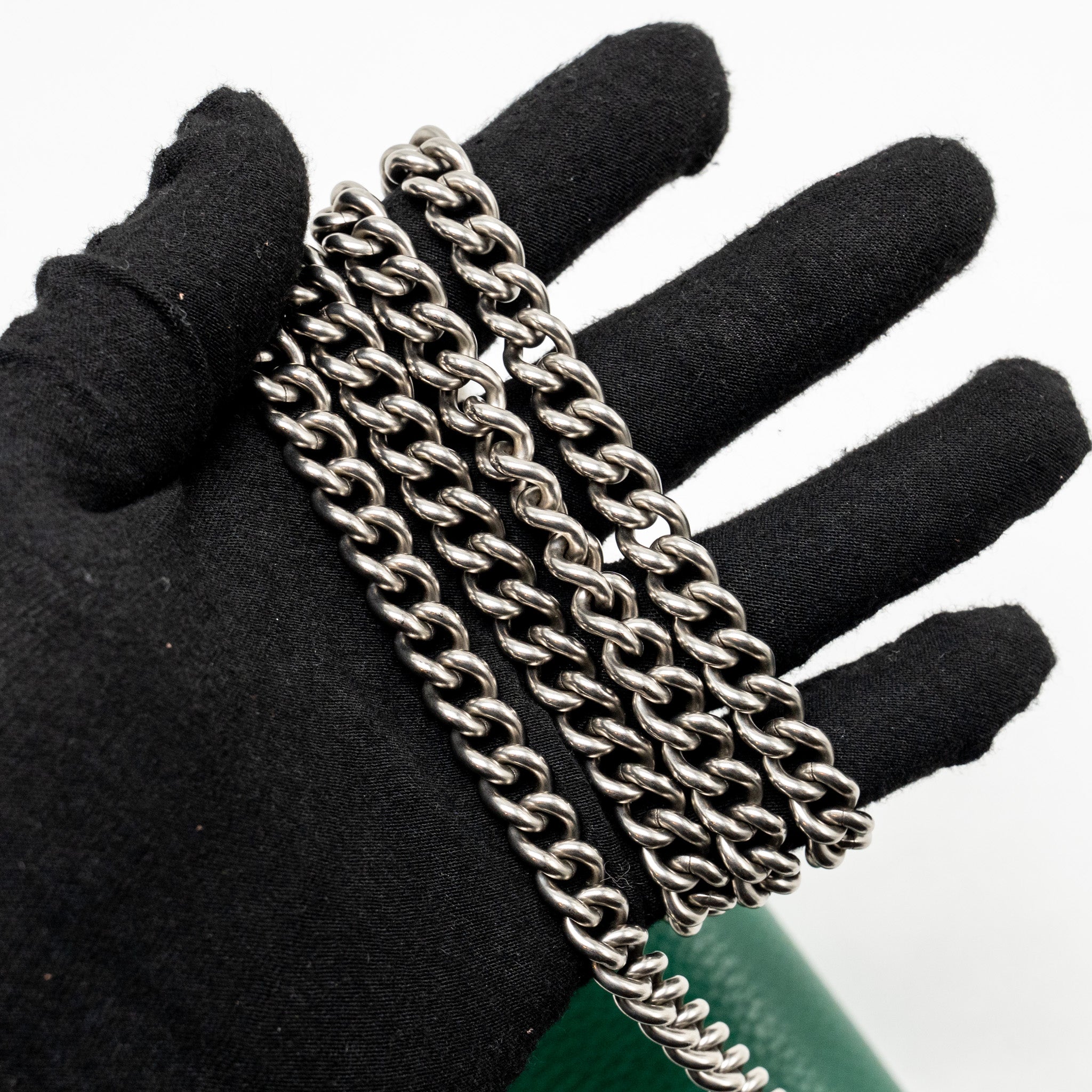 GUCCI MINI DIONYSUS WALLET ON CHAIN CALFSKIN GREEN MULTICOLOUR HARDWARE
