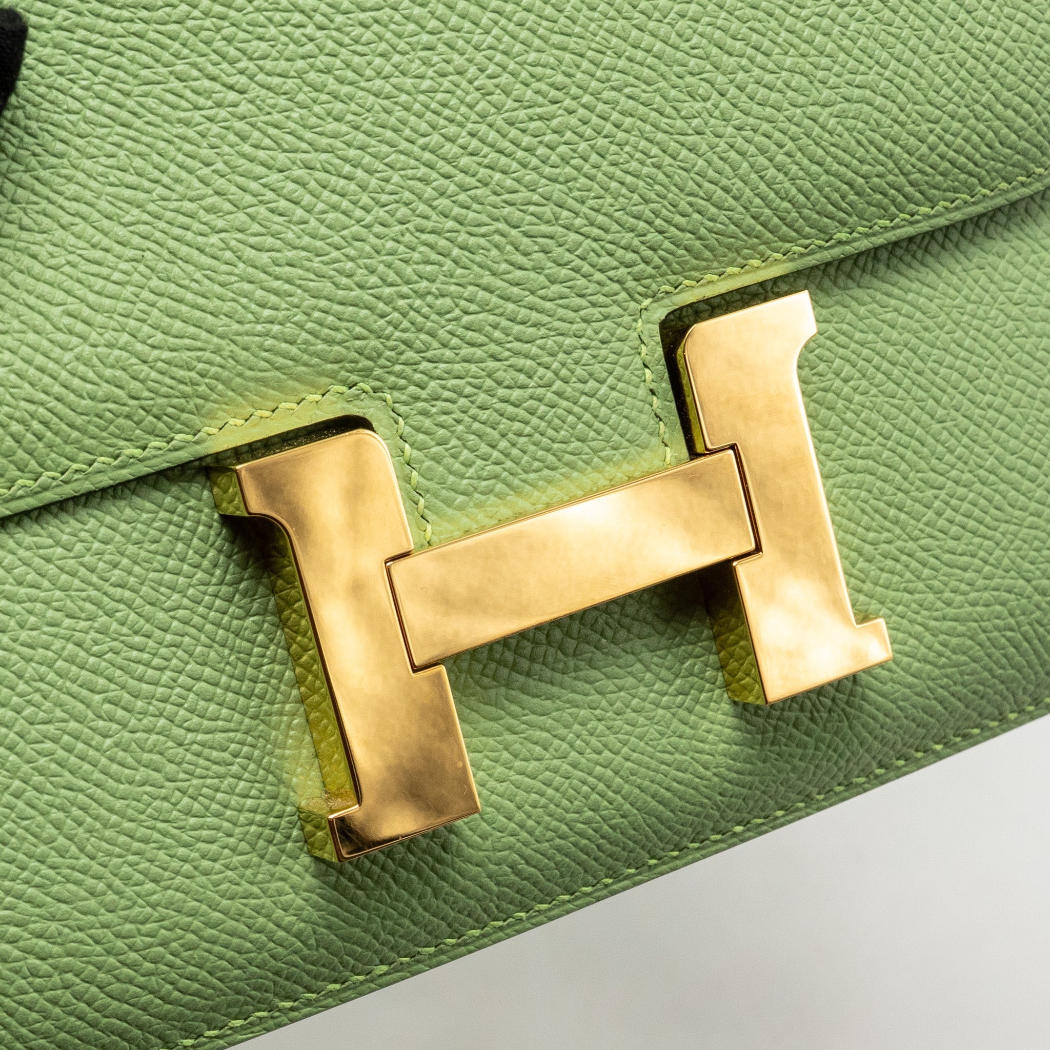 HERMES MINI CONSTANCE EPSOM VERT CRIQUET GHW