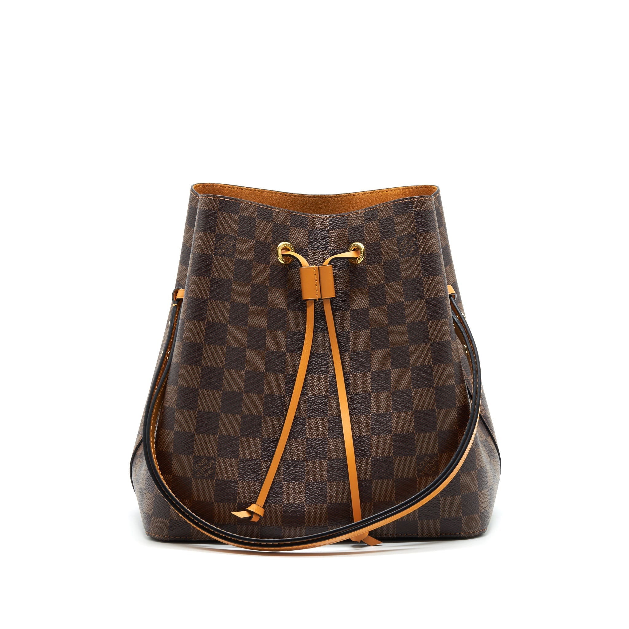 LOUIS VUITTON NEO NOE IN DAMIER EBENE/YELLOW
