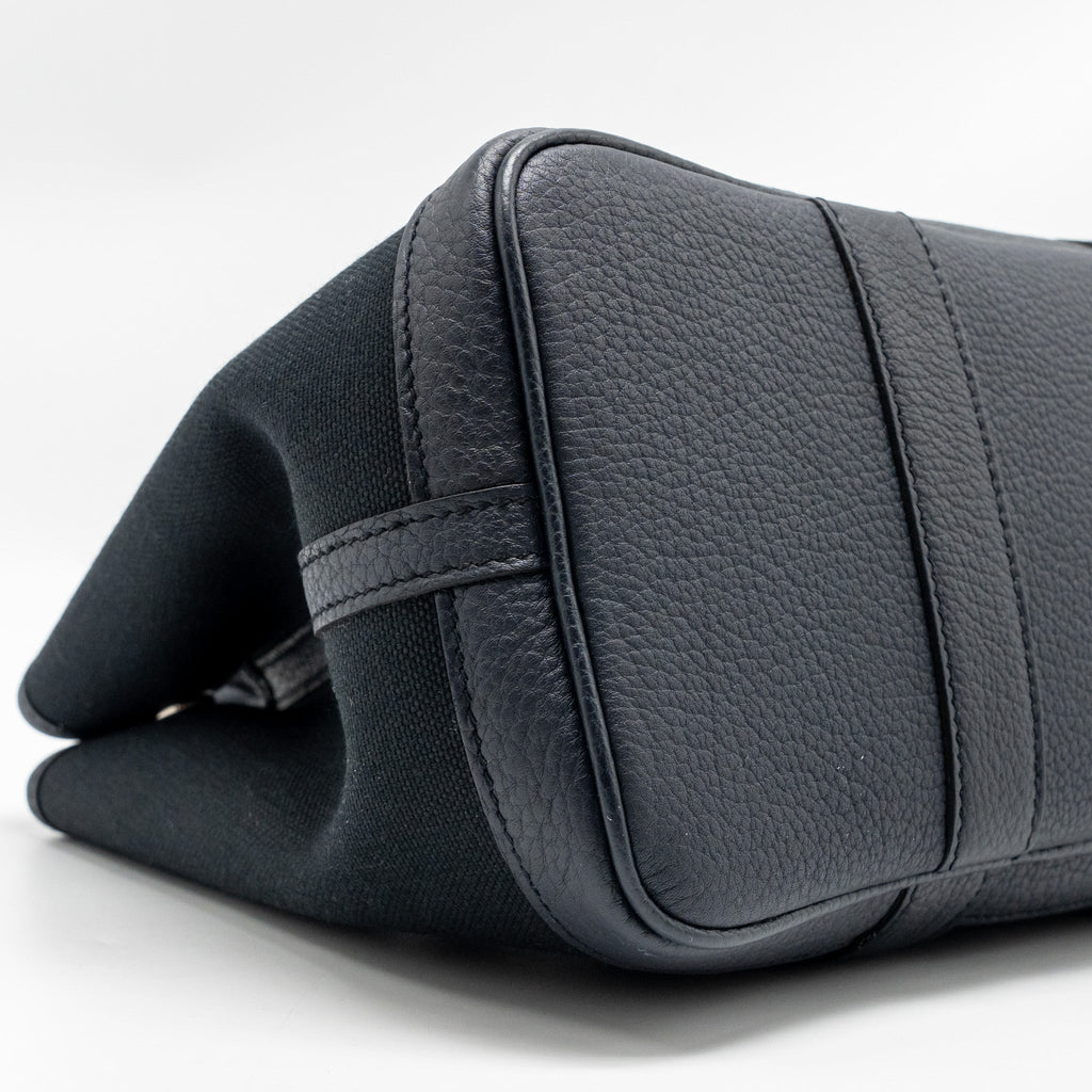 HERMES GARDEN PARTY 30 CANVAS/NEGONDA BLACK/BLUE INDIGO SHW